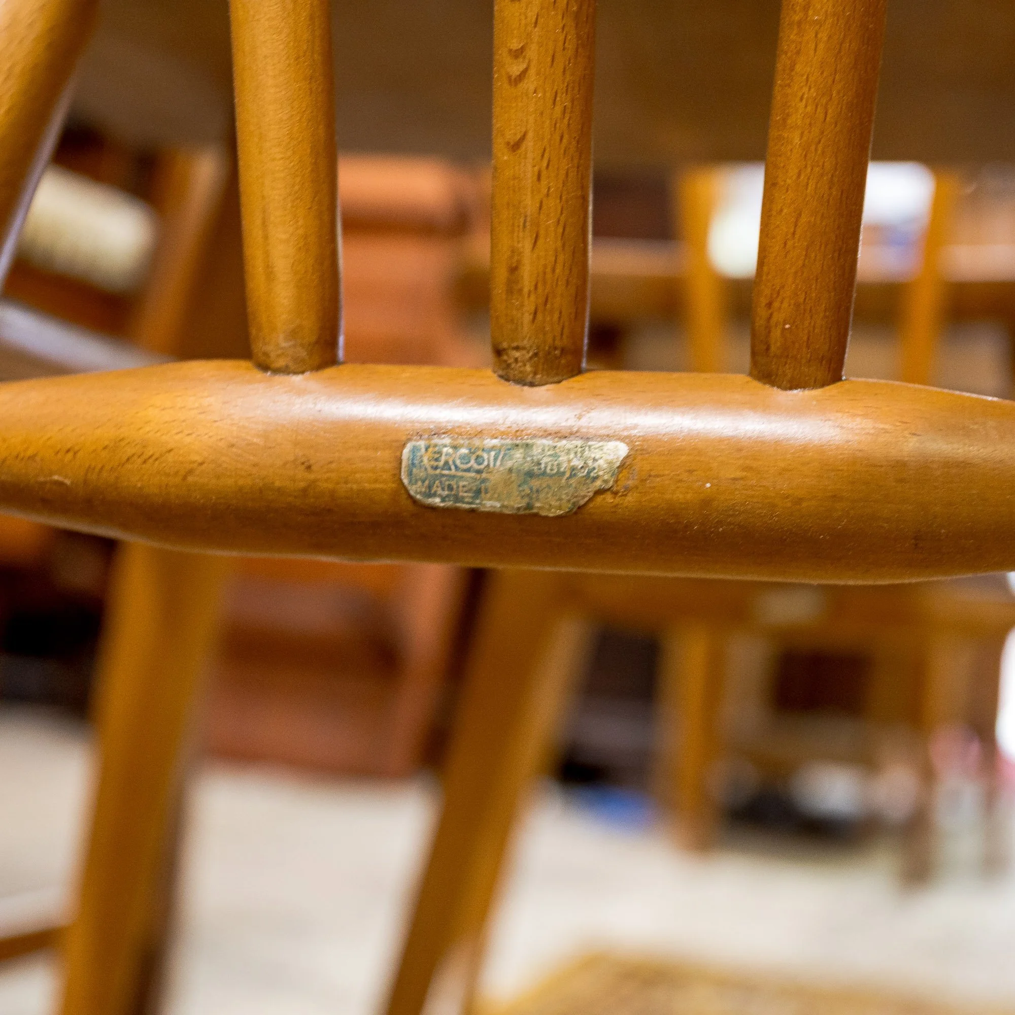 Ercol Model 391 Blue Label Elm and Beech Dining Chairs – Set of 4