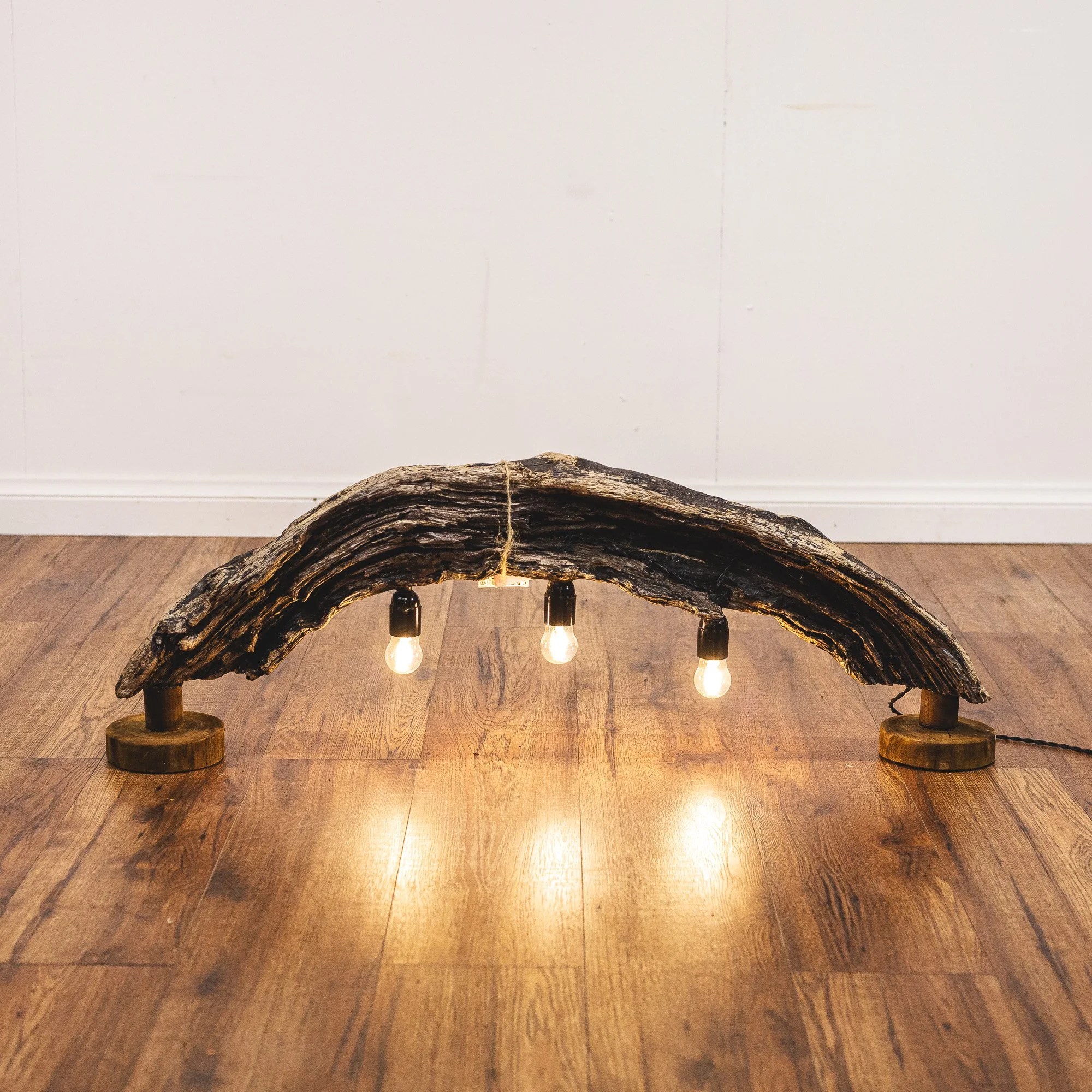 Natural Curved Driftwood Statement Table Lamp