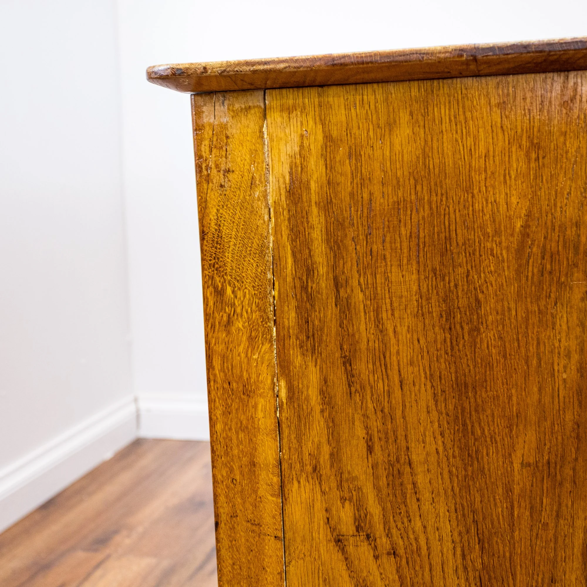 1950s Large Oak Office Pedestal Desk