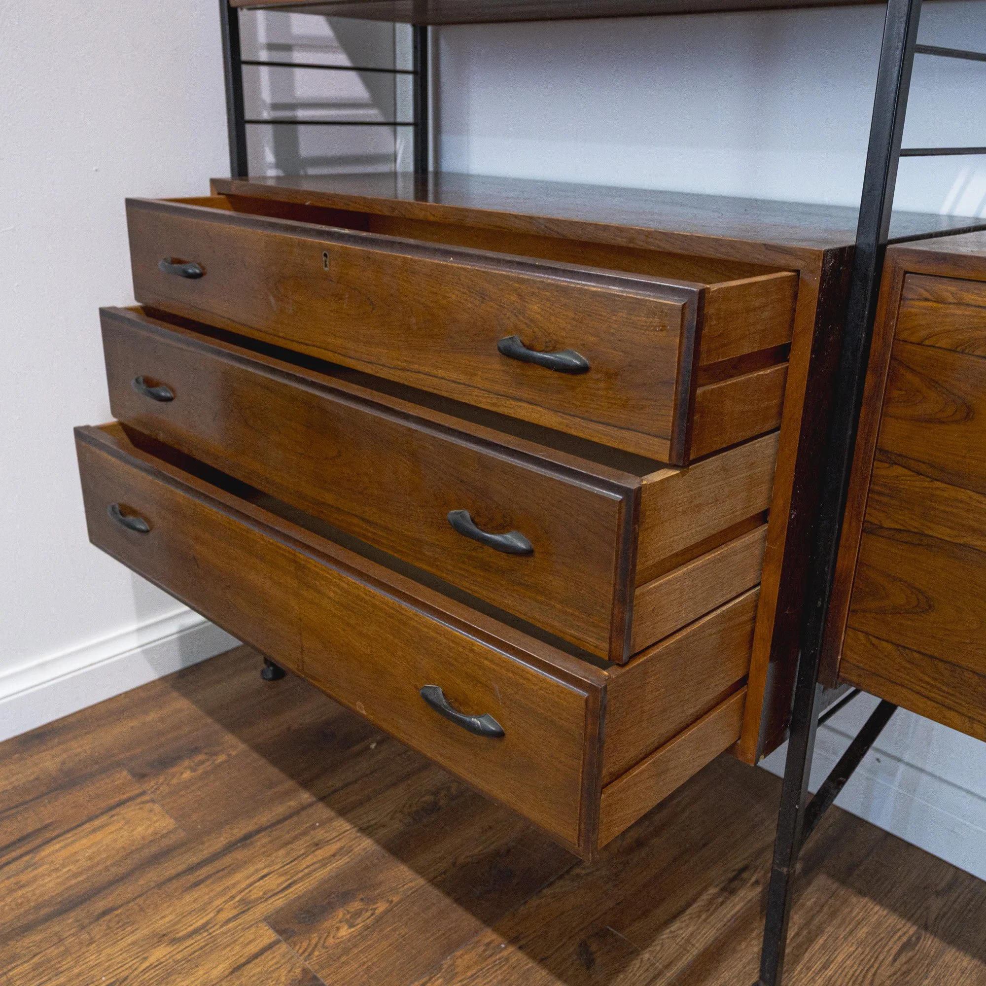Staples Ladderax Rosewood Two-Bay Wall System