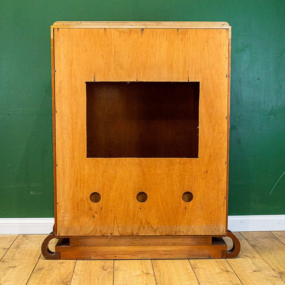 Art Deco Walnut Marquetry Media Cabinet