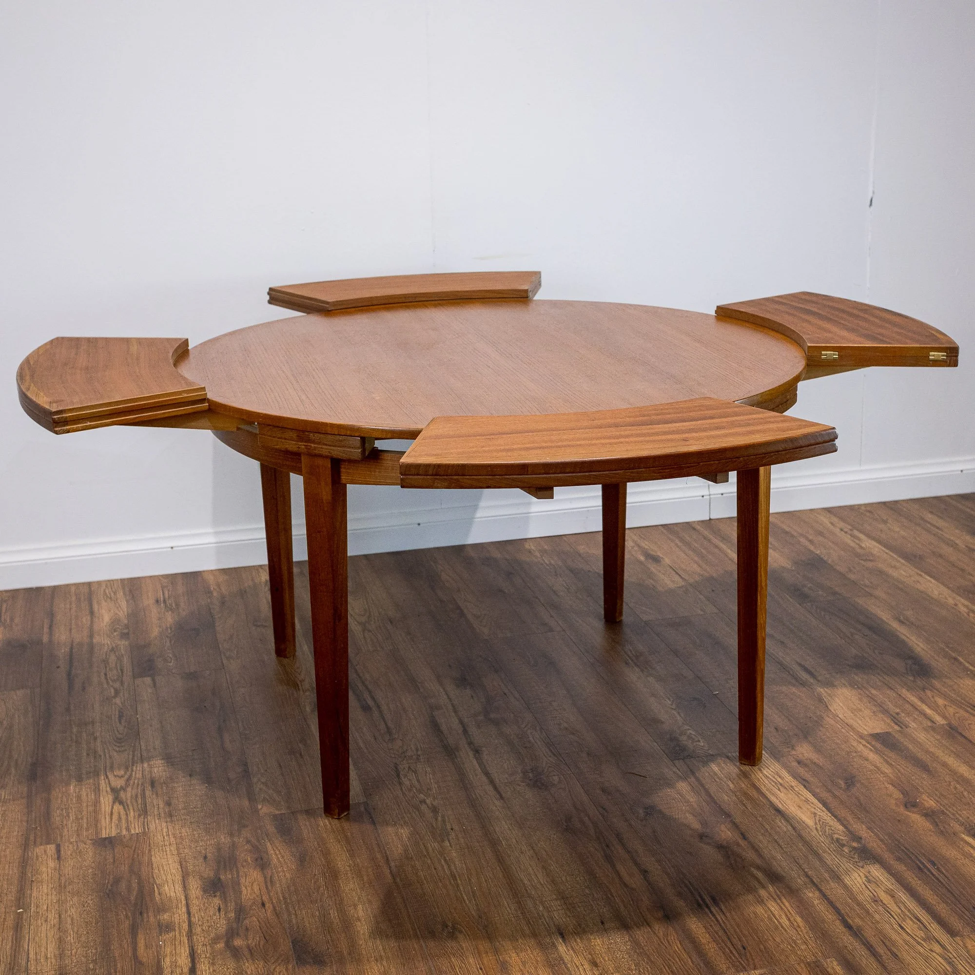 Dyrlund Danish Flip Flap Teak Dining Table