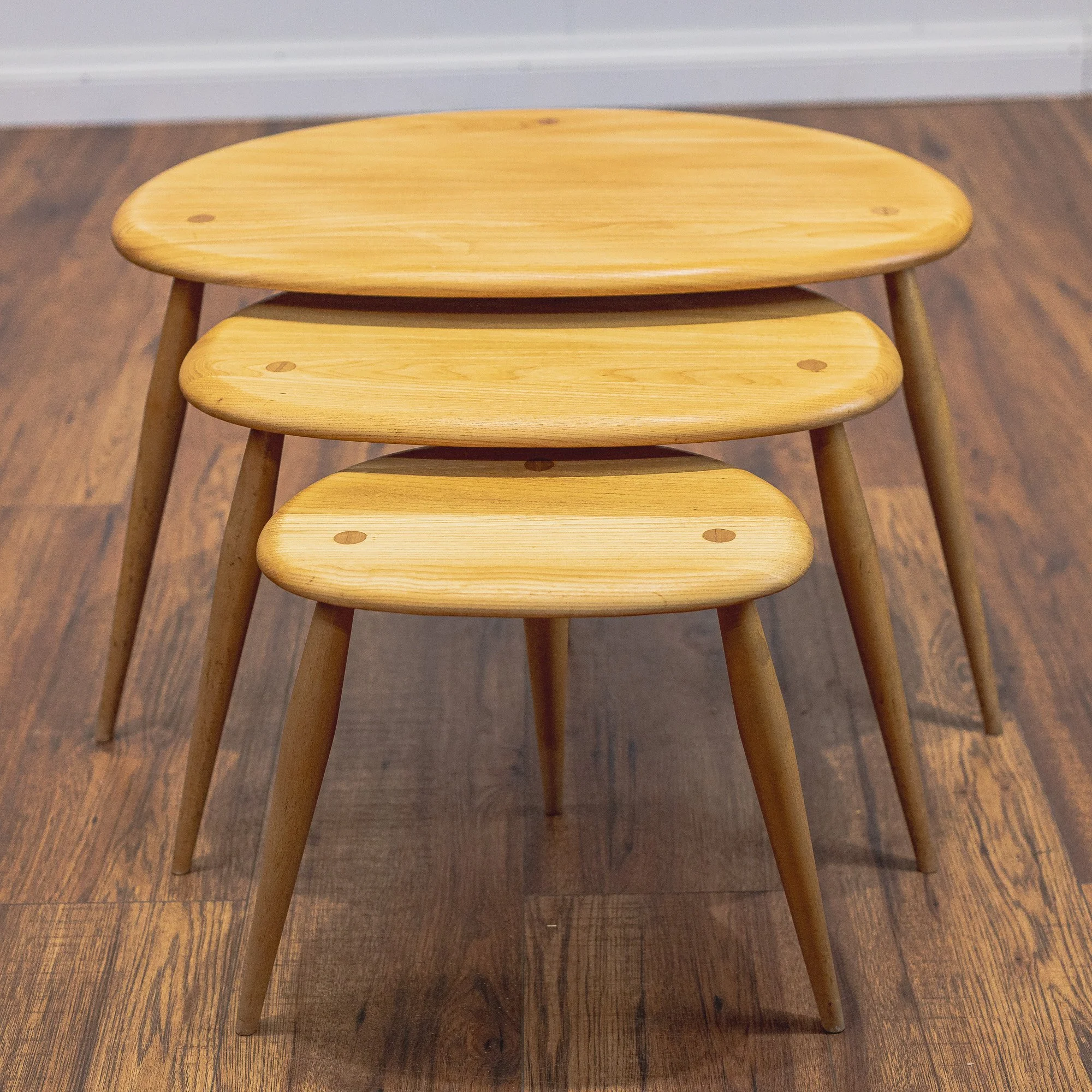 Ercol Pebbles Model 354 Nest of Tables Blonde Finish -3.jpg