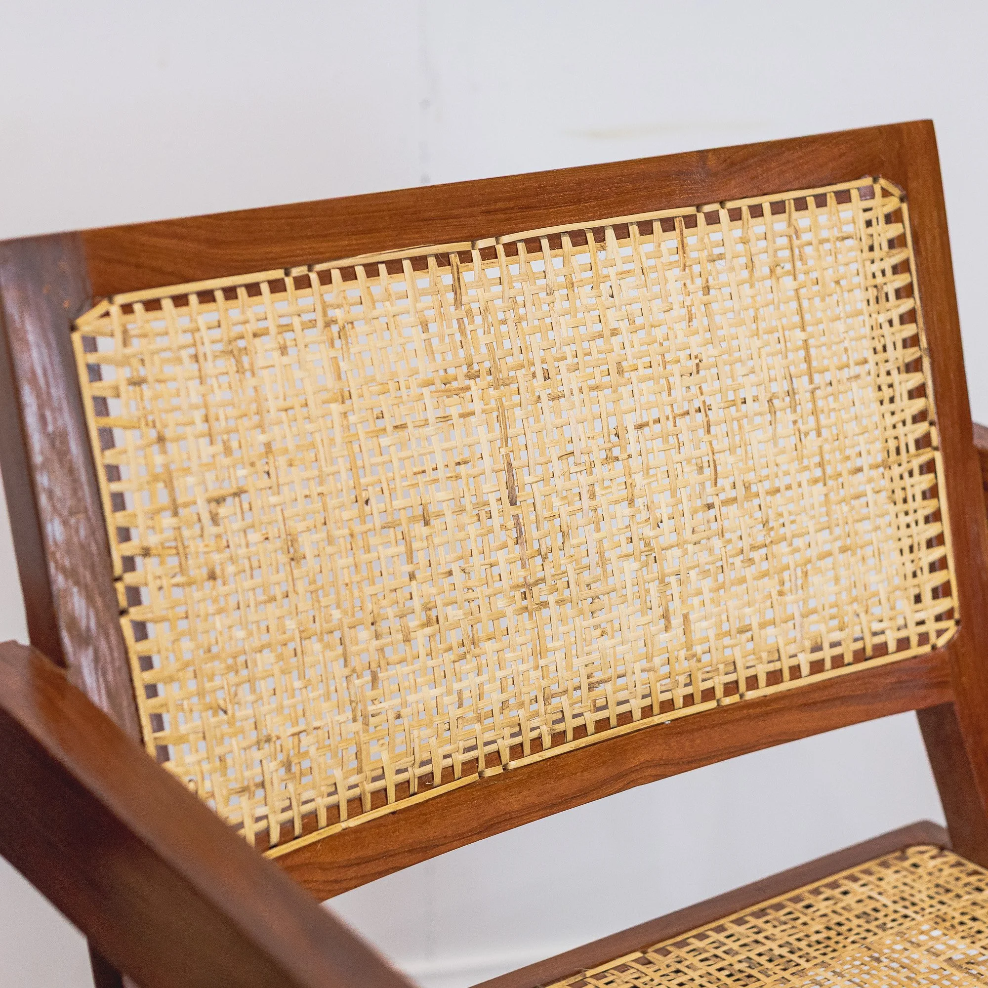 Pierre Jeanerette Style Teak and Cane Boomerang Chairs x2-13.jpg