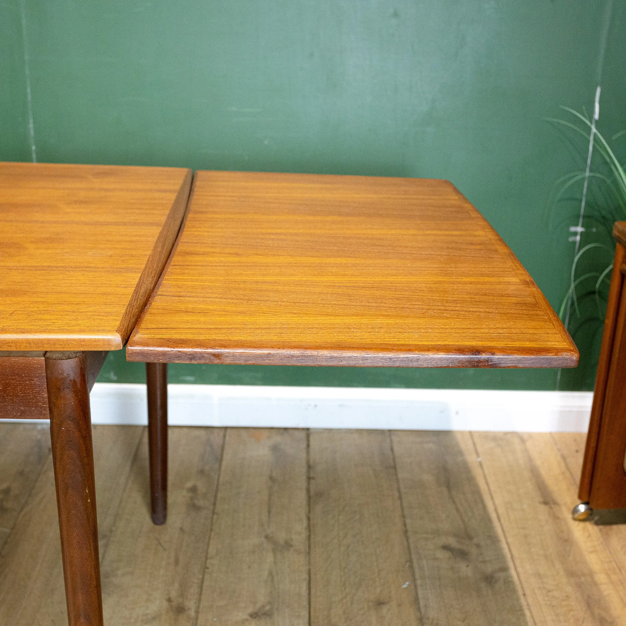 Danish Teak Draw Leaf Dining Table by Soborg Møbelfabrik