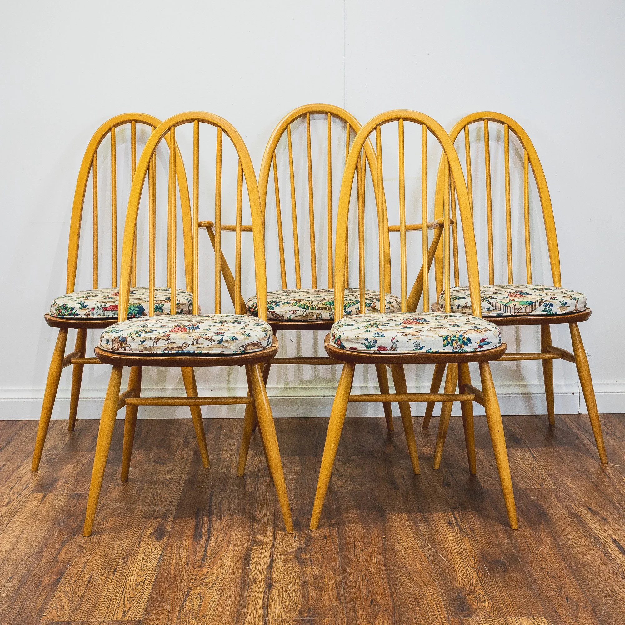 1 - Ercol Gold Label 365 Elm Quaker Dining Chairs x5 -1.jpg