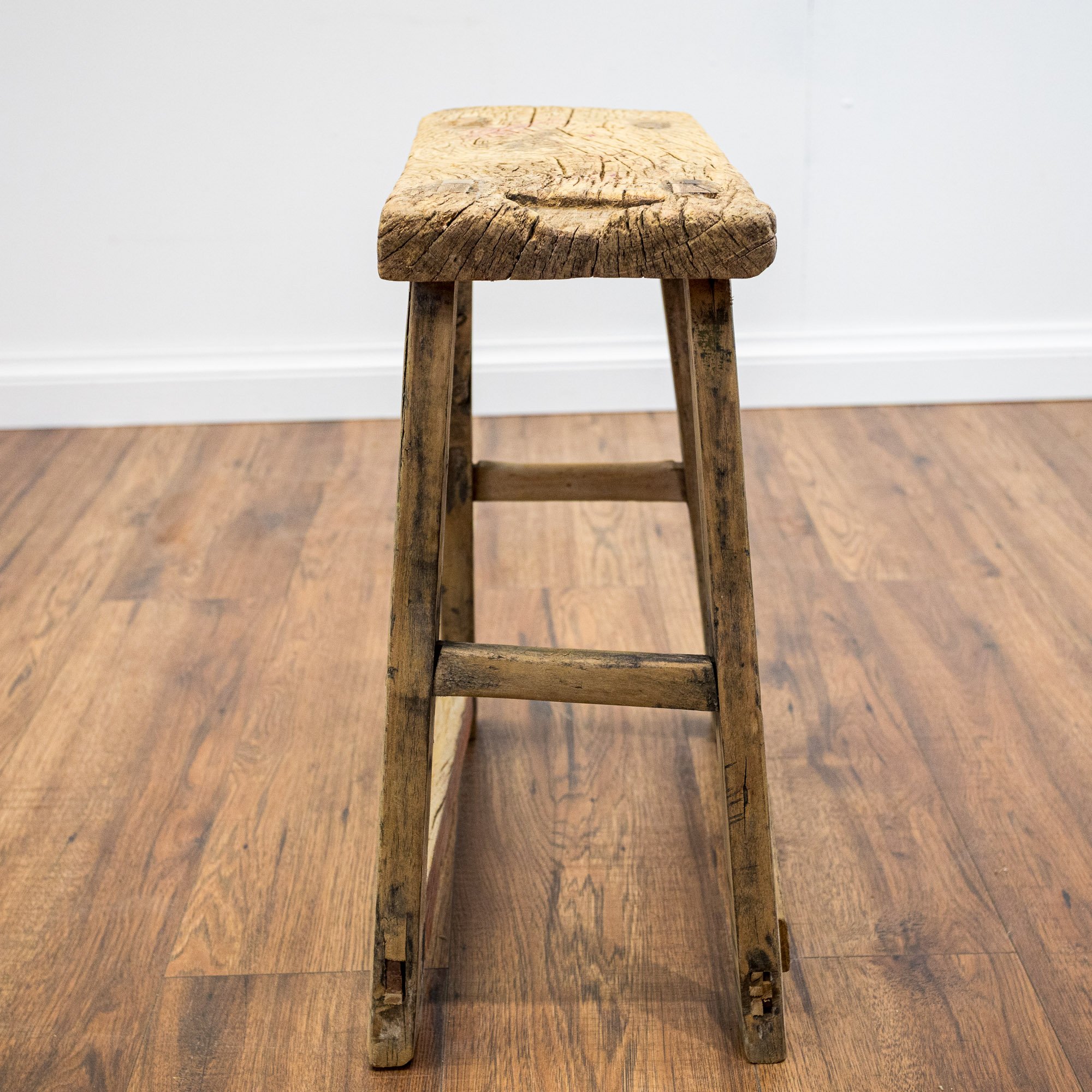 Rustic Reclaimed Elm Stool