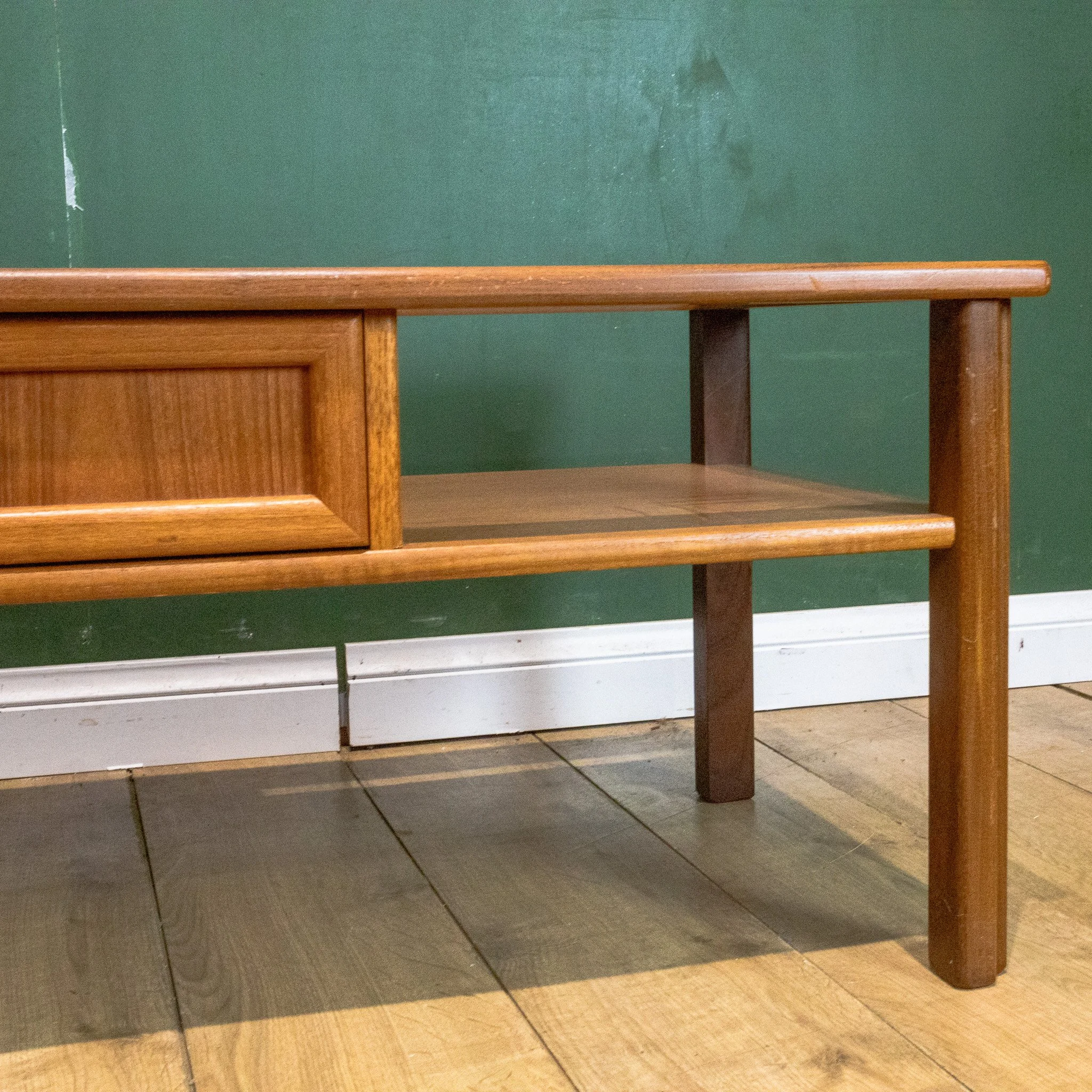 Teak Glass Top Coffee Table