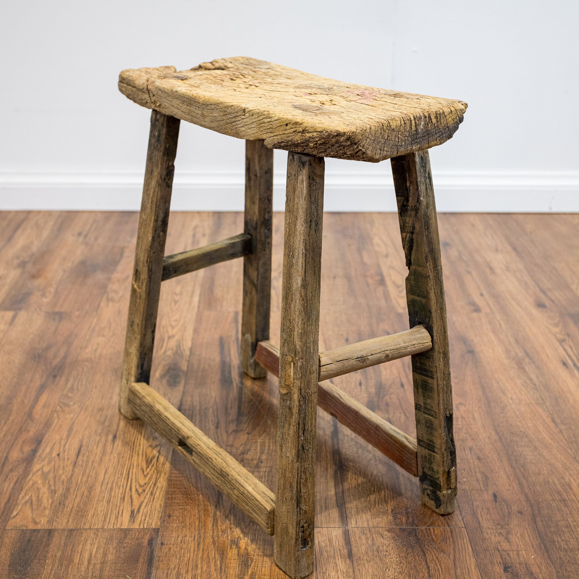 Rustic Reclaimed Elm Stool