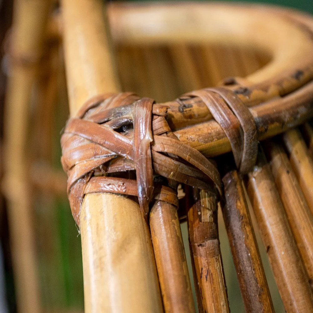 Bamboo and Rattan Hanging Egg Chair by Fratelli Castano