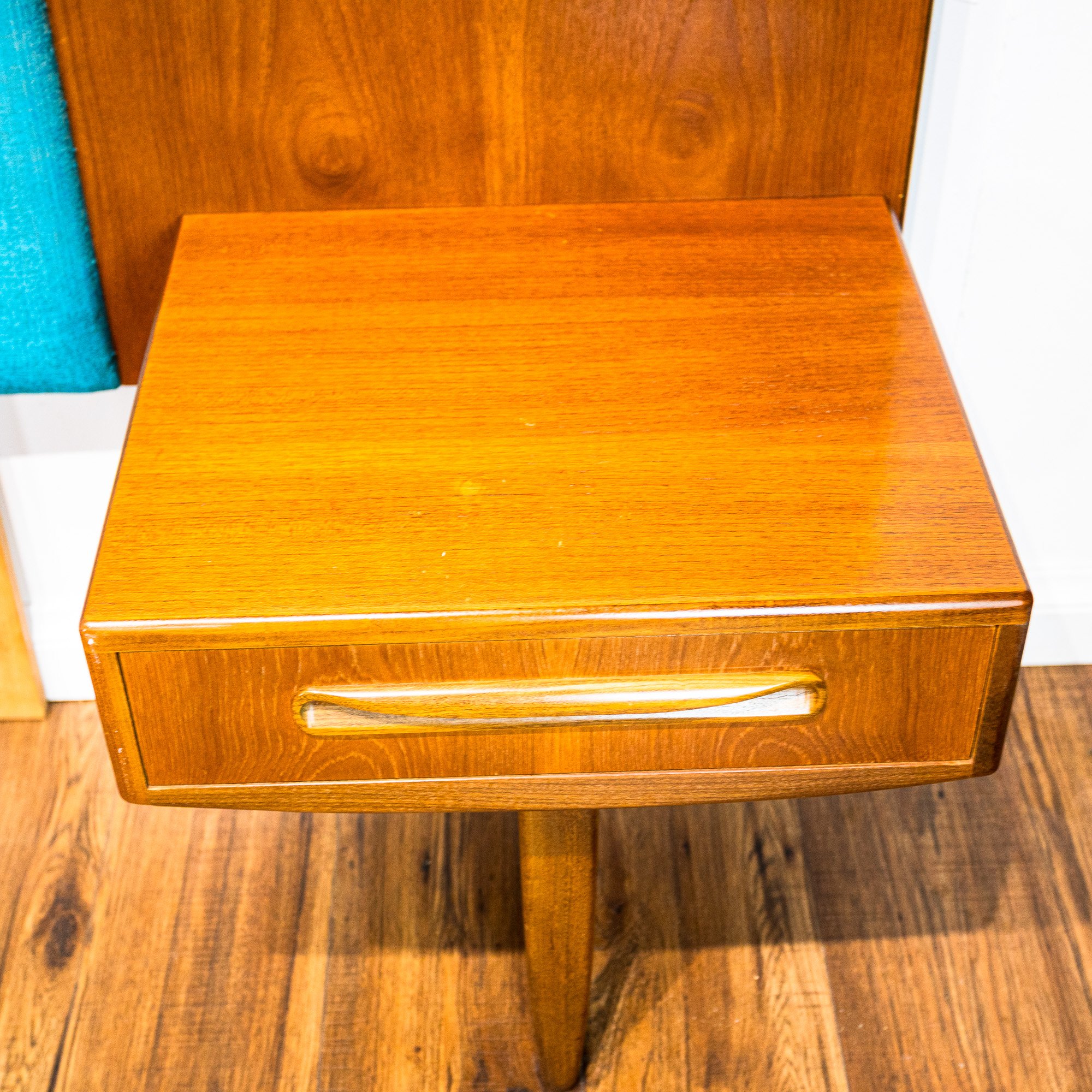 G Plan Fresco Teak Double Headboard with Floating Bedside Cabinets by V. B. Wilkins