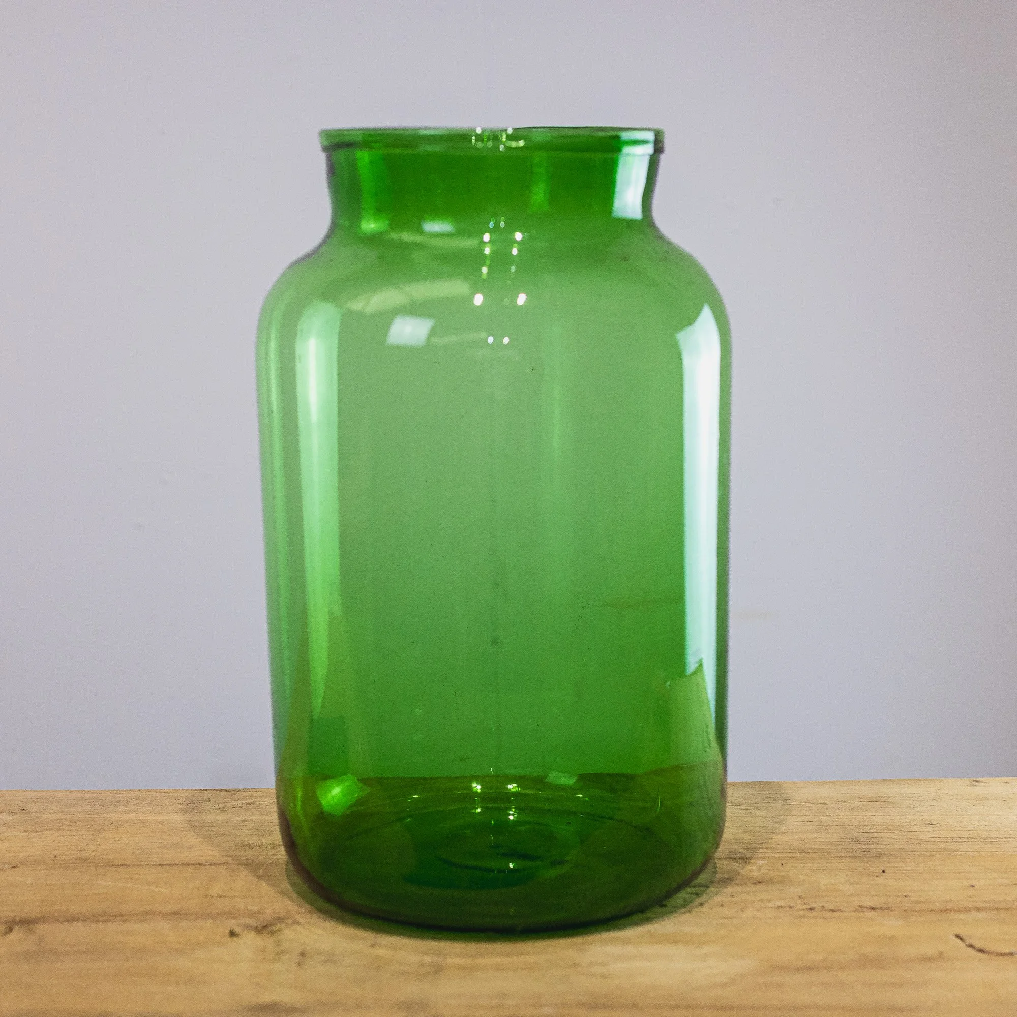 29. Large Green Tinted European Glass Vase -2.jpg