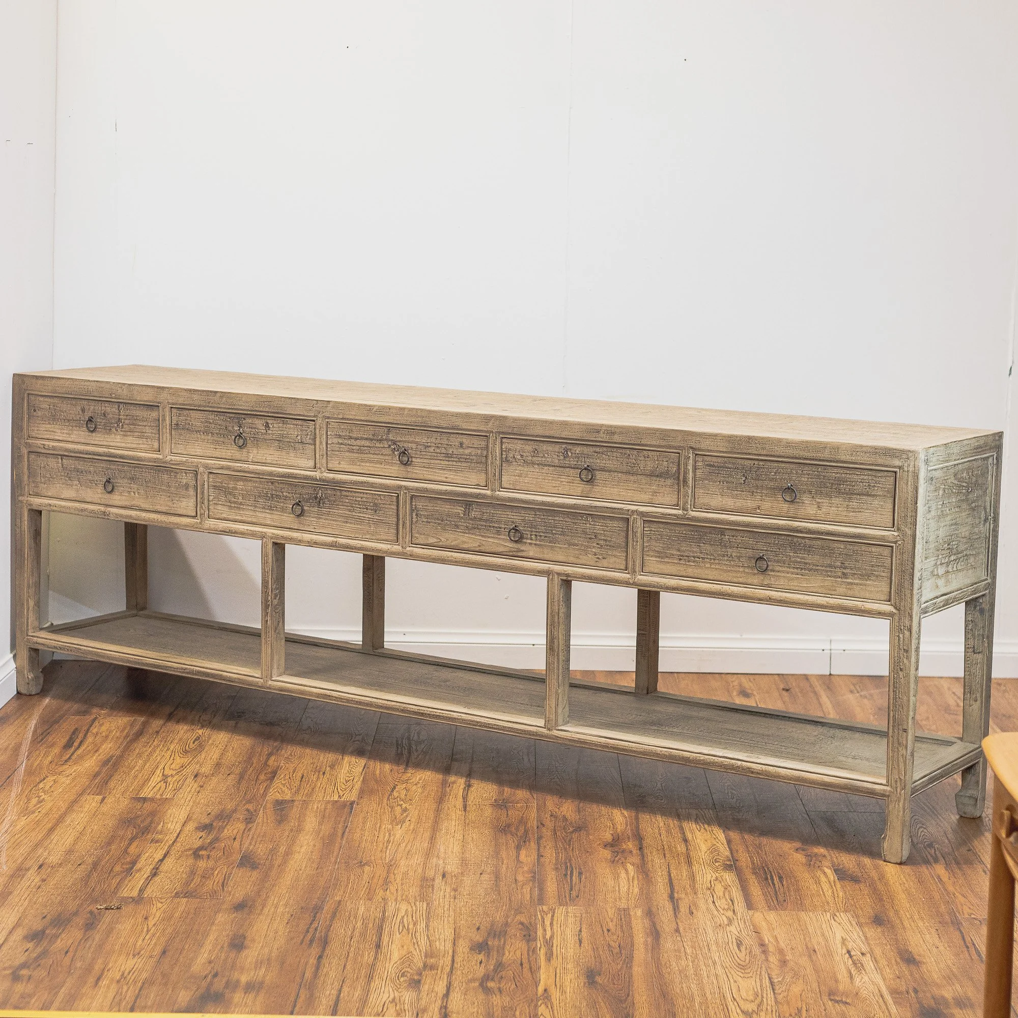 Reclaimed Silvered Elm Large 9 Drawer Console Table -2.jpg