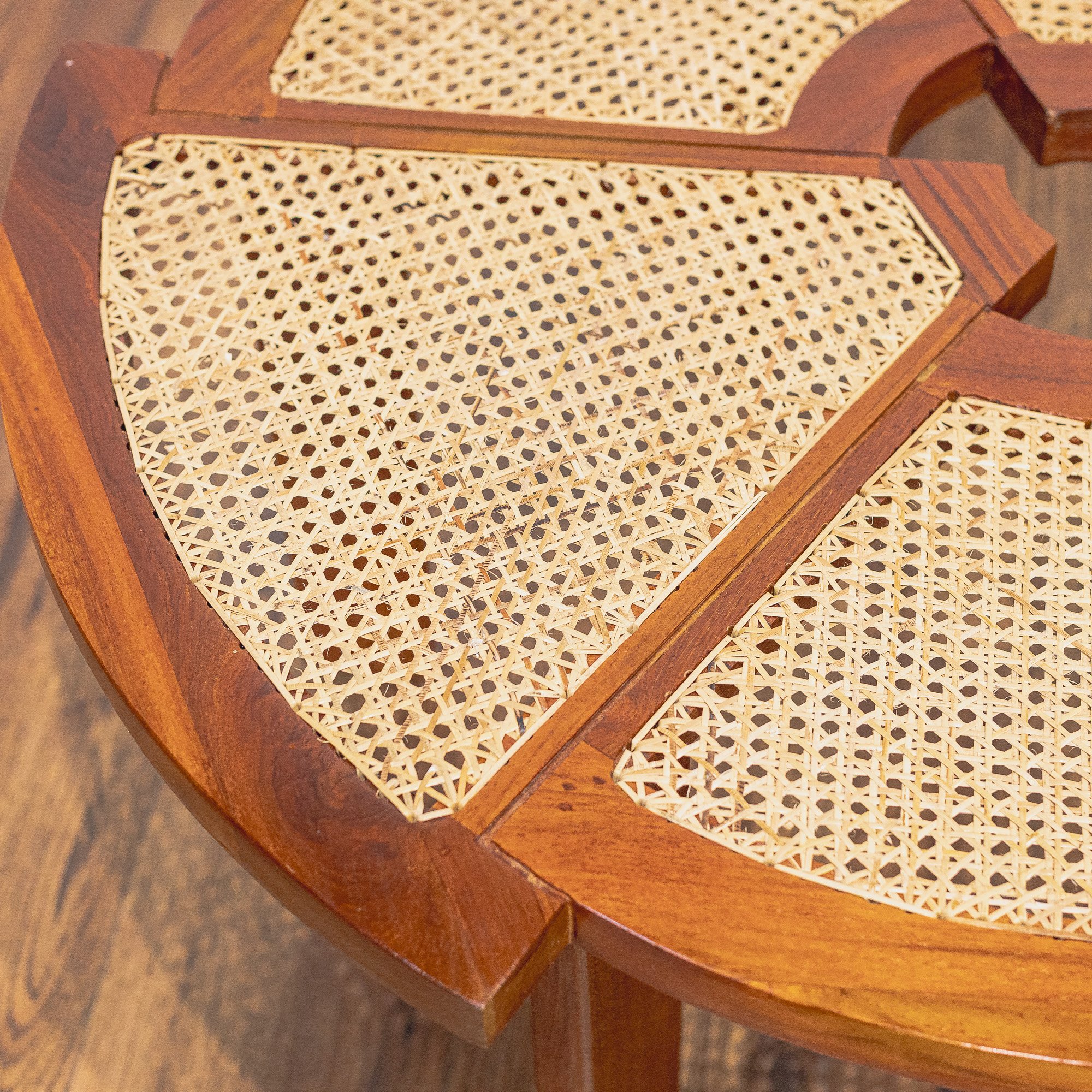 Charlotte Perriand style 'Rio' Asymmetrical Teak and Cane Coffee Table -10.jpg