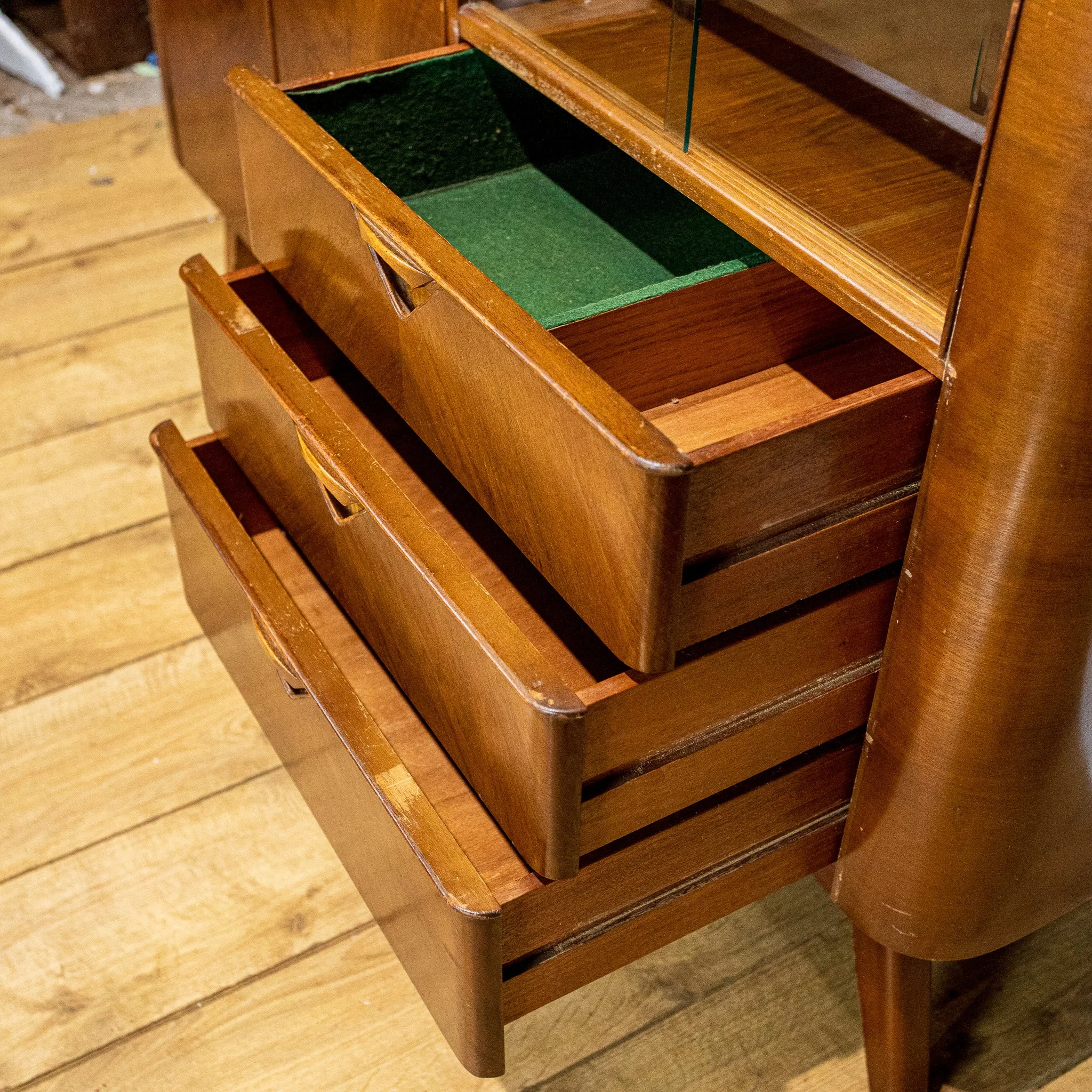 Art Deco Style Walnut Curved Sideboard