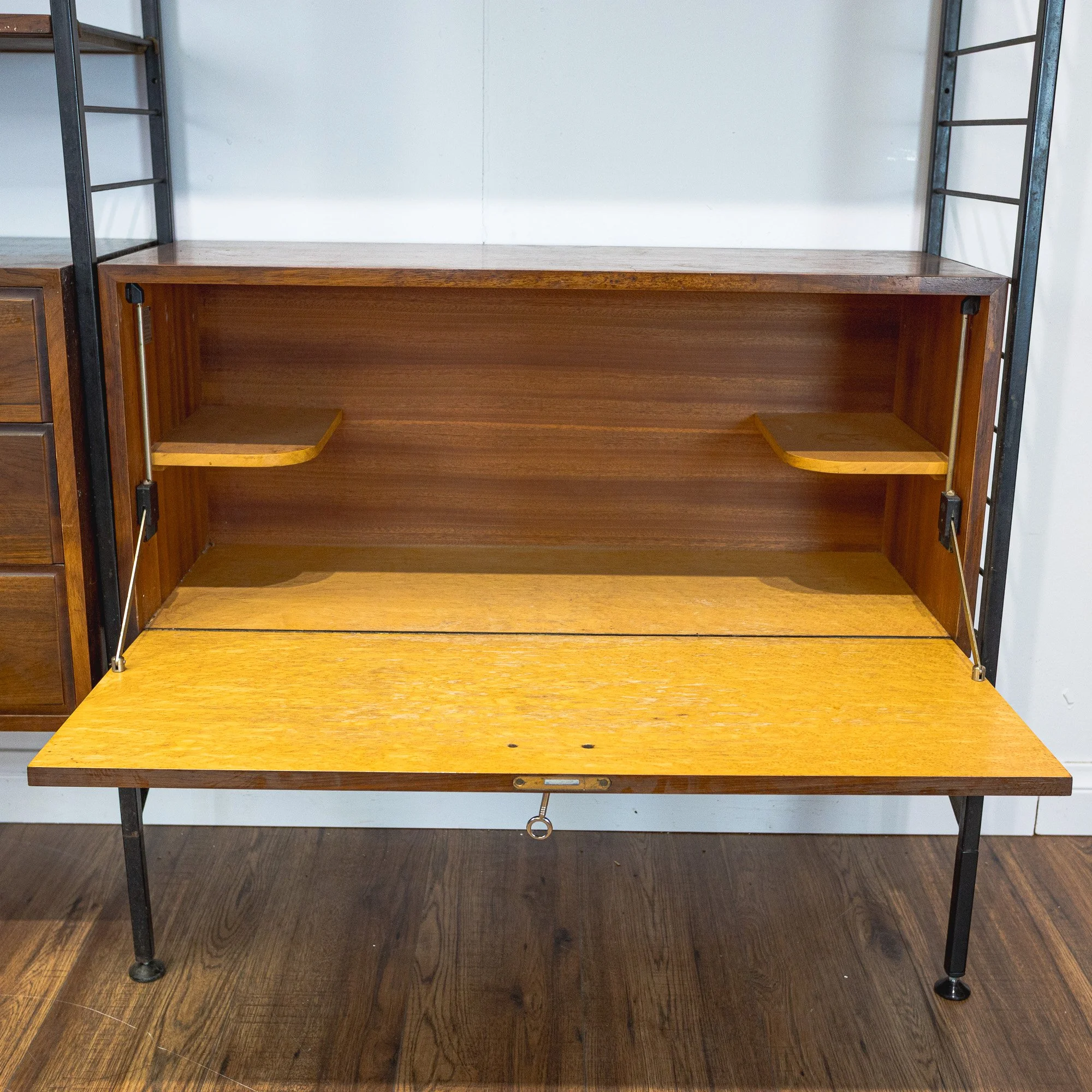 Staples Ladderax Rosewood Two-Bay Wall System