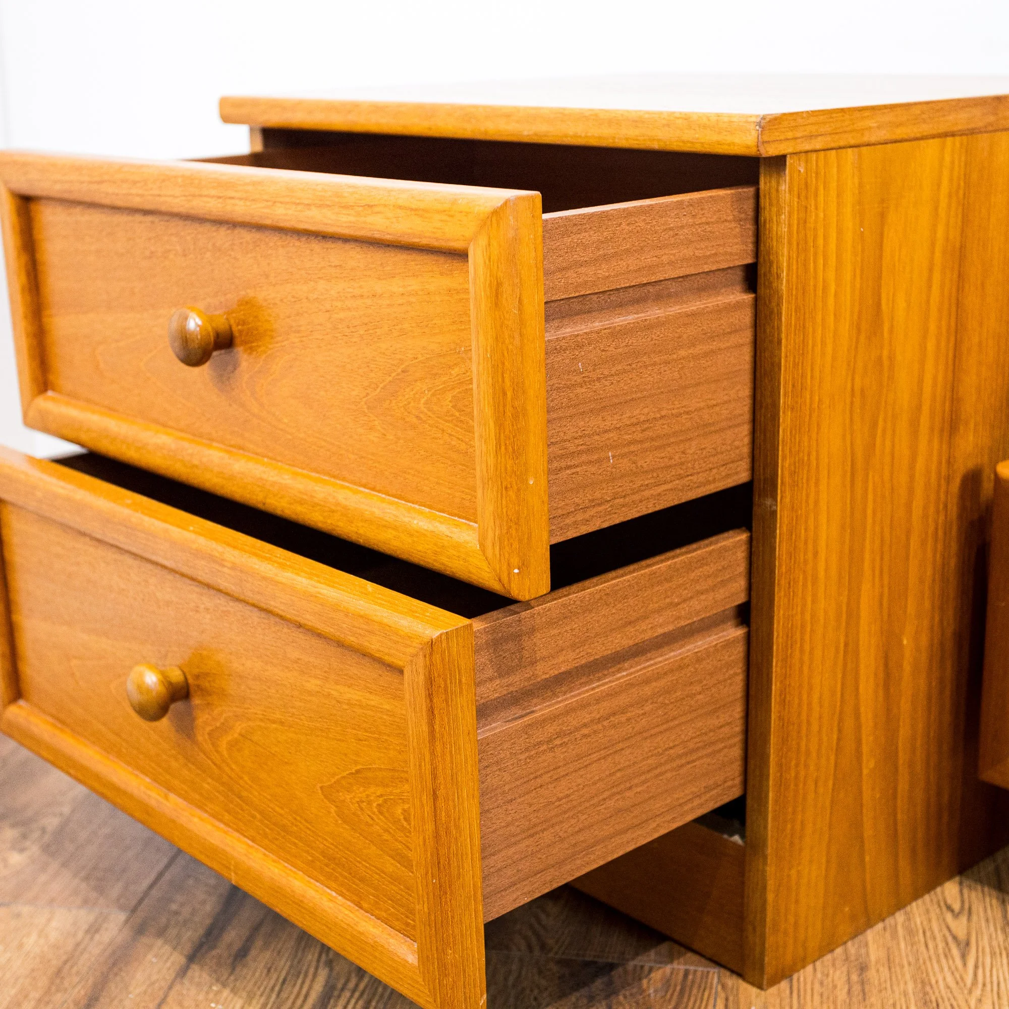 G Plan Albany Teak Bedside Cabinets – Pair by Leslie Dandy