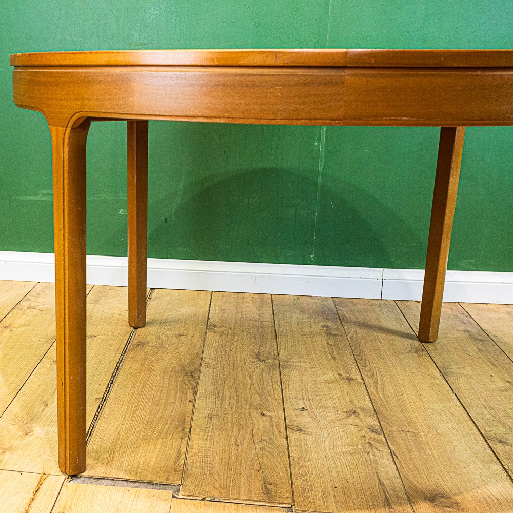 Nathan Round Extending Crossbanded Teak Dining Table