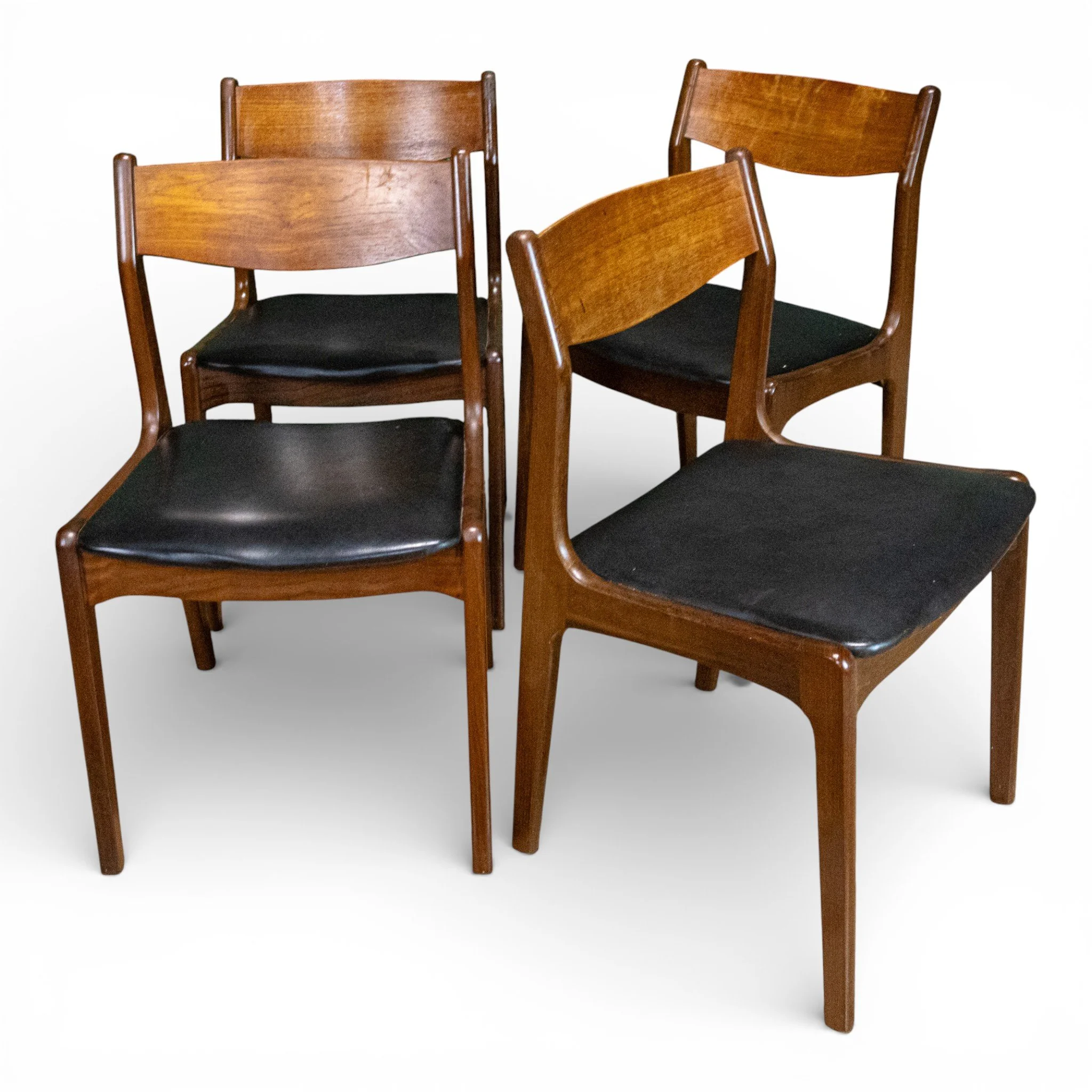 Set of 4 Mid-Century Teak Dining Chairs by R. Huber & Co
