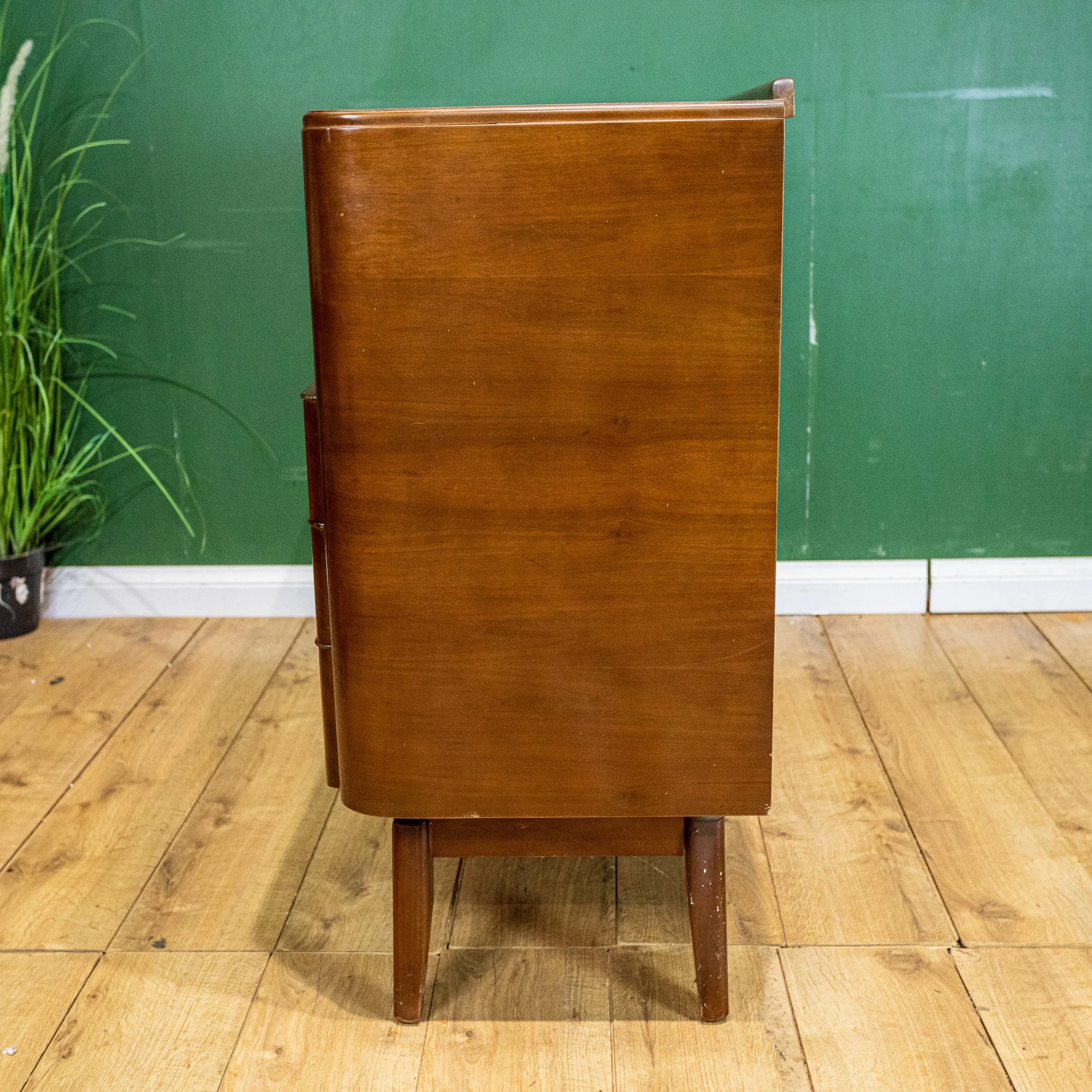 Art Deco Style Walnut Curved Sideboard