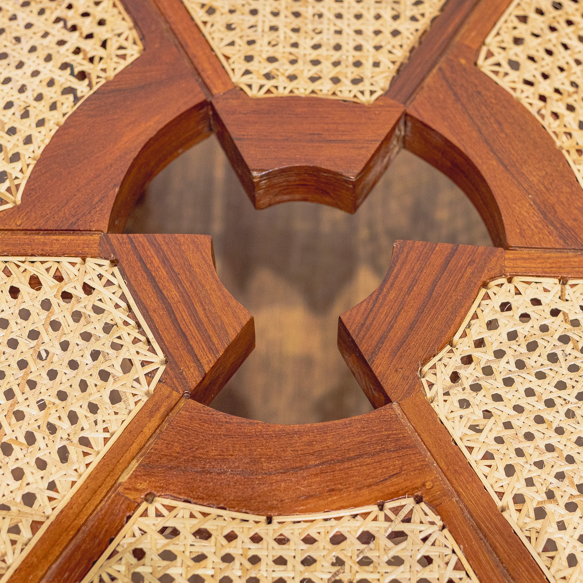 Charlotte Perriand style 'Rio' Asymmetrical Teak and Cane Coffee Table -5.jpg