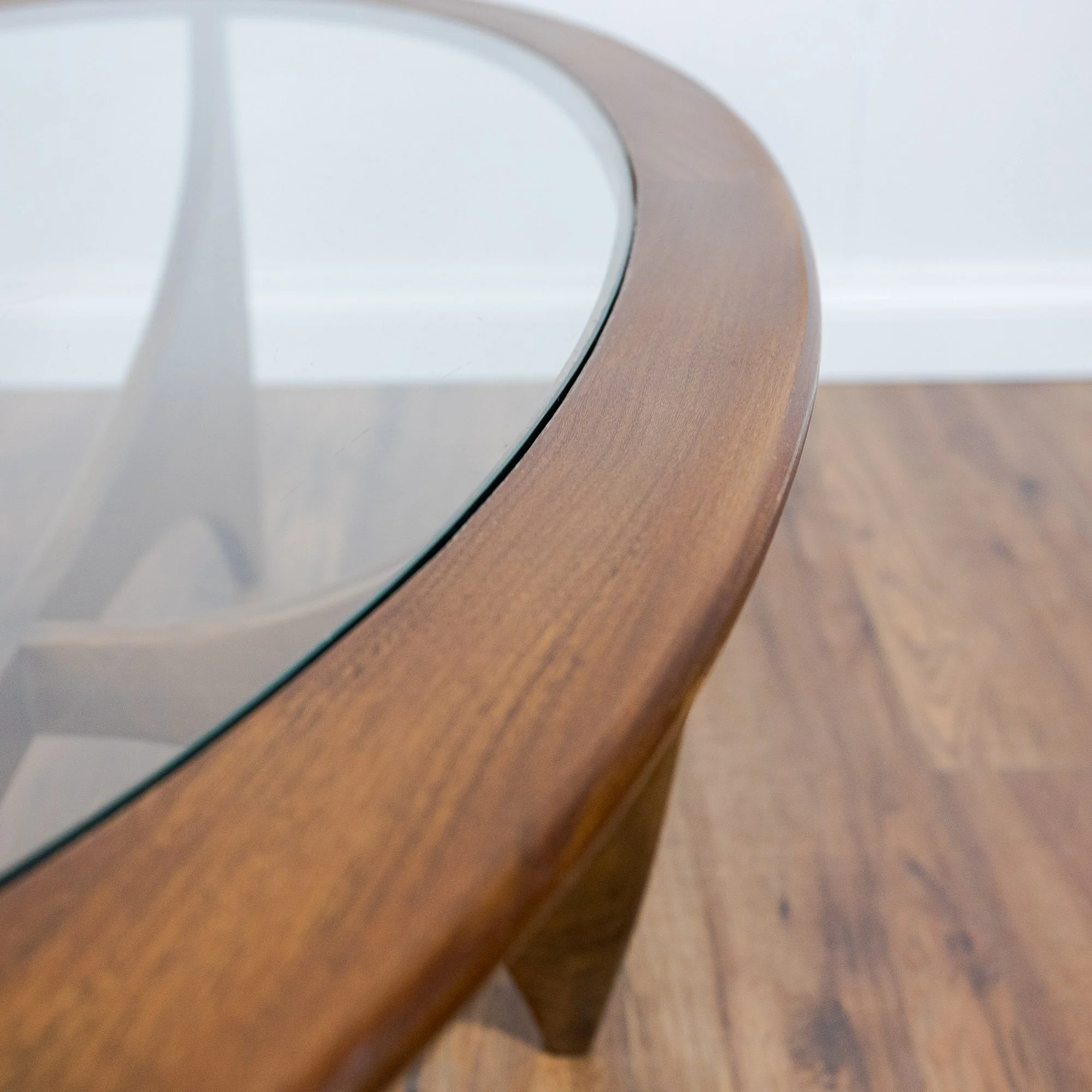 G Plan Oval Astro Glass & Teak Coffee Table