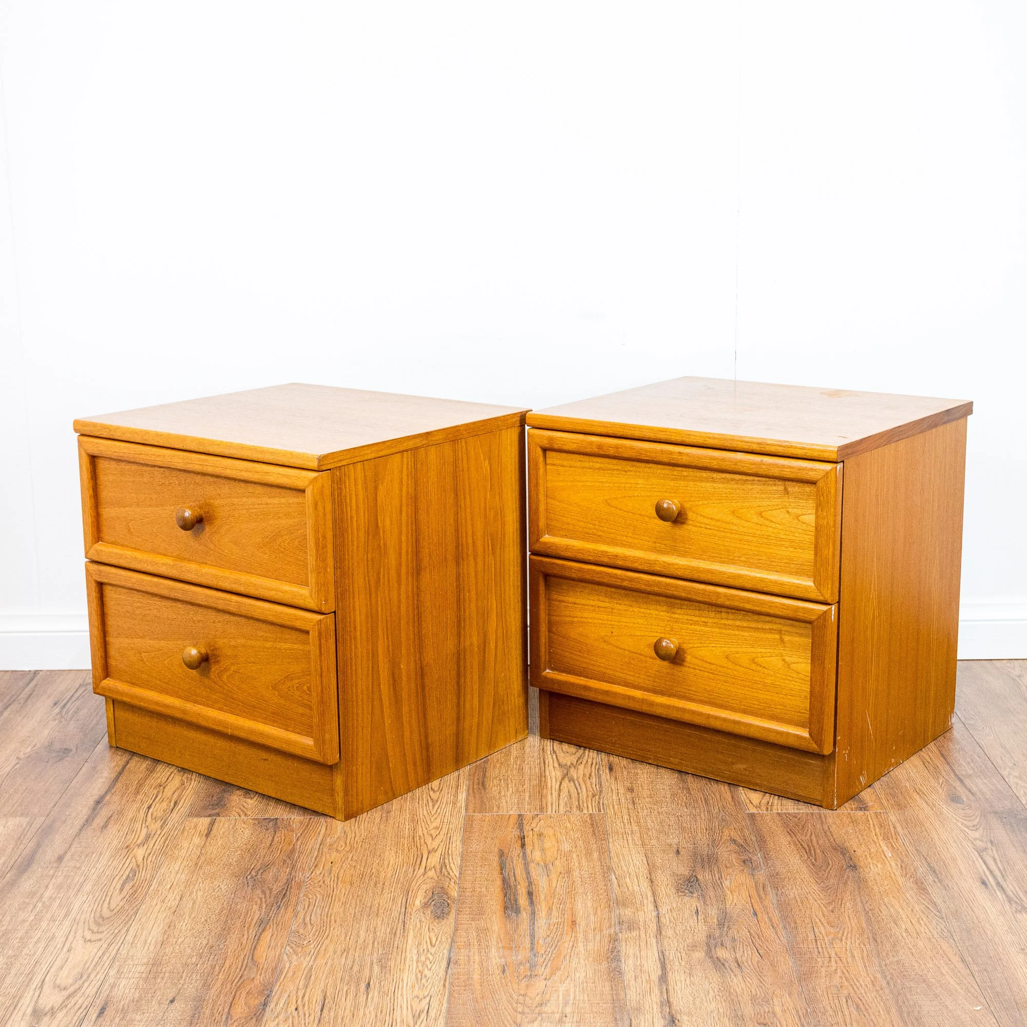 G Plan Albany Teak Bedside Cabinets – Pair by Leslie Dandy
