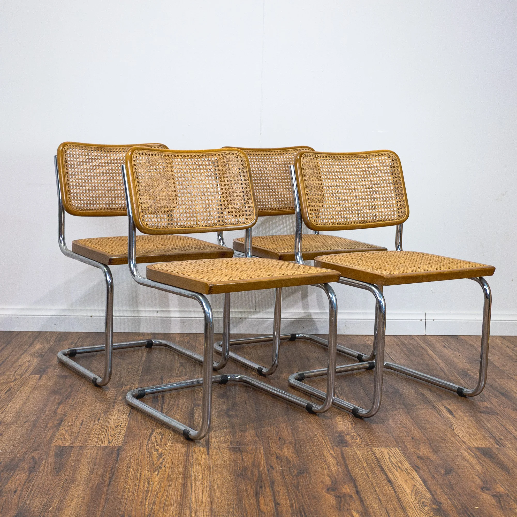 Italian Marcel Breuer B32 ‘Cesca’ Dining Chairs – Set of Four