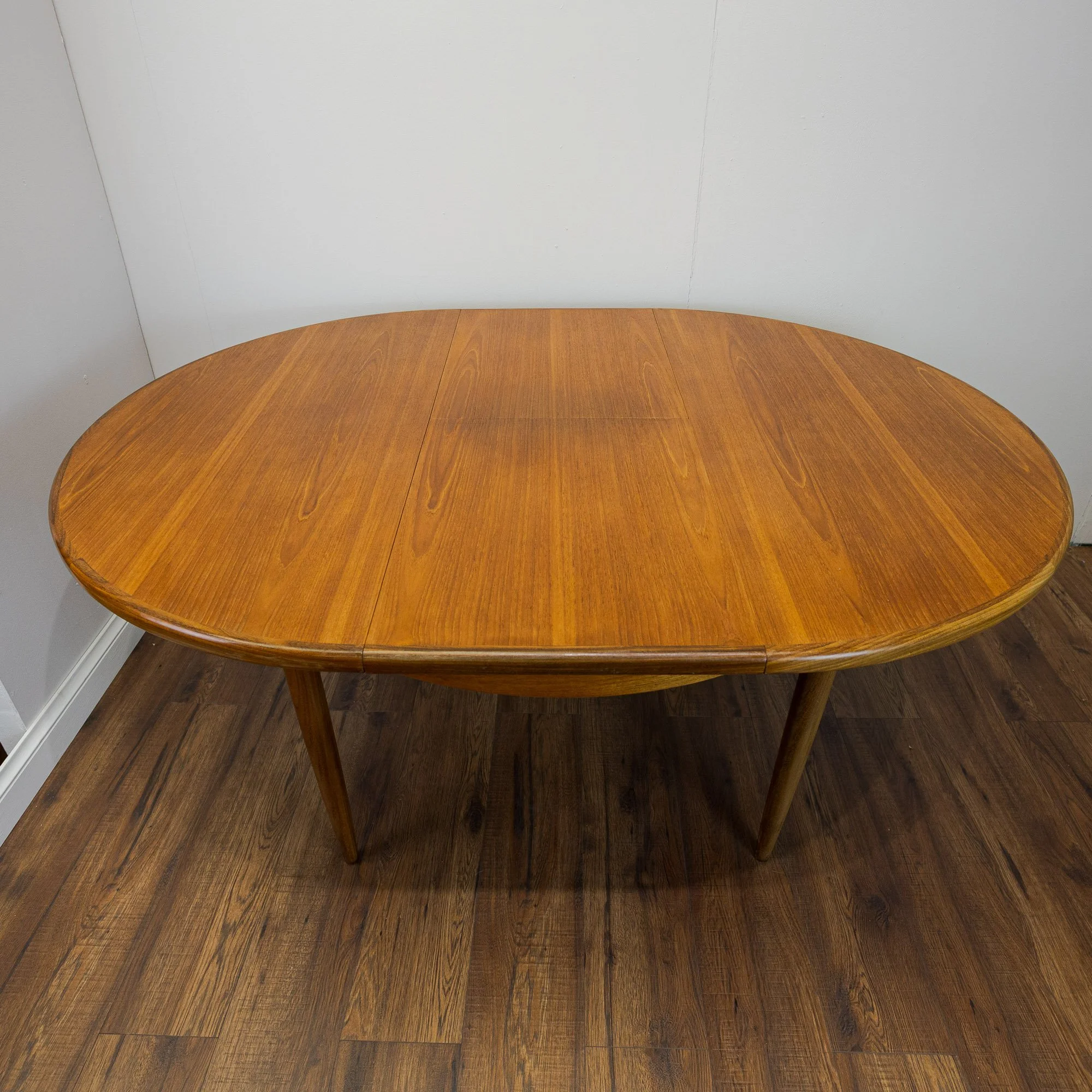 G Plan Fresco Teak Round Extending Dining Table by Victor B. Wilkins