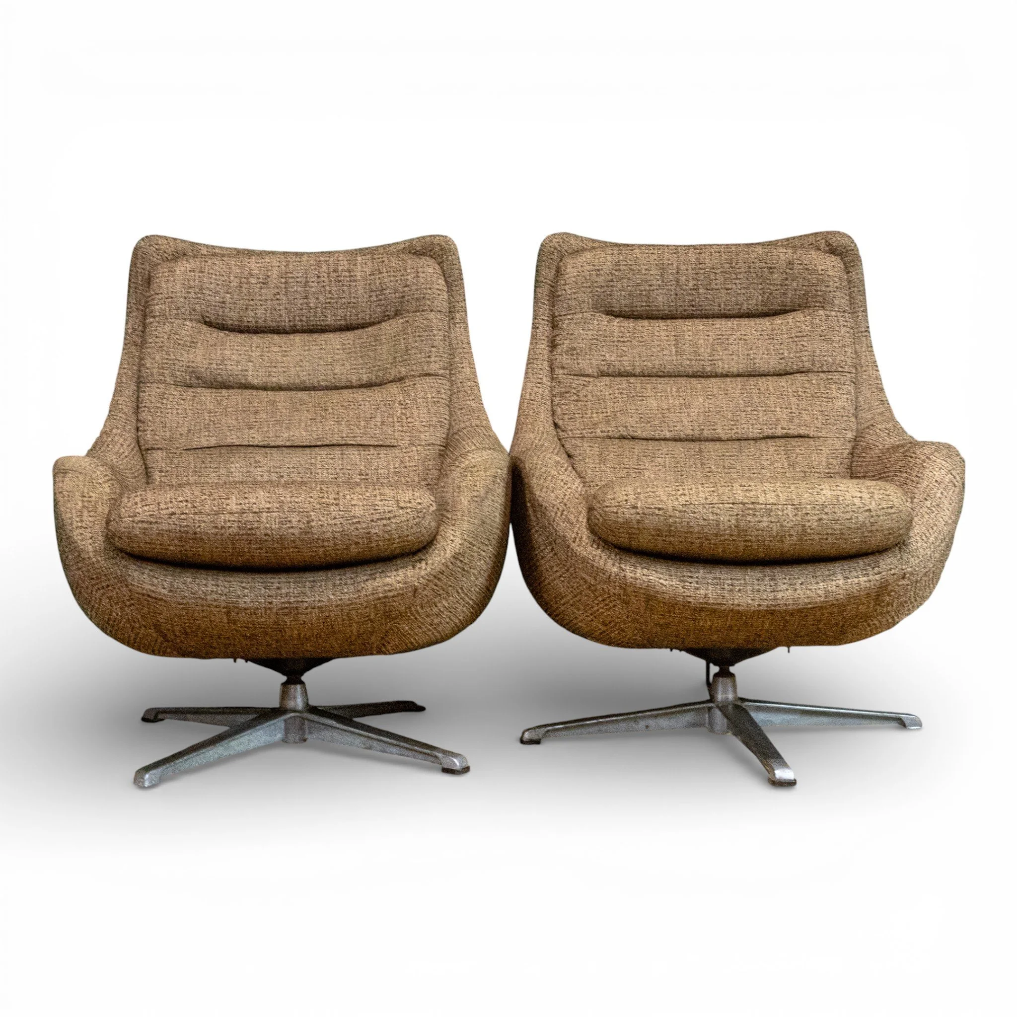 Pair of Mid-Century Swivel Armchairs