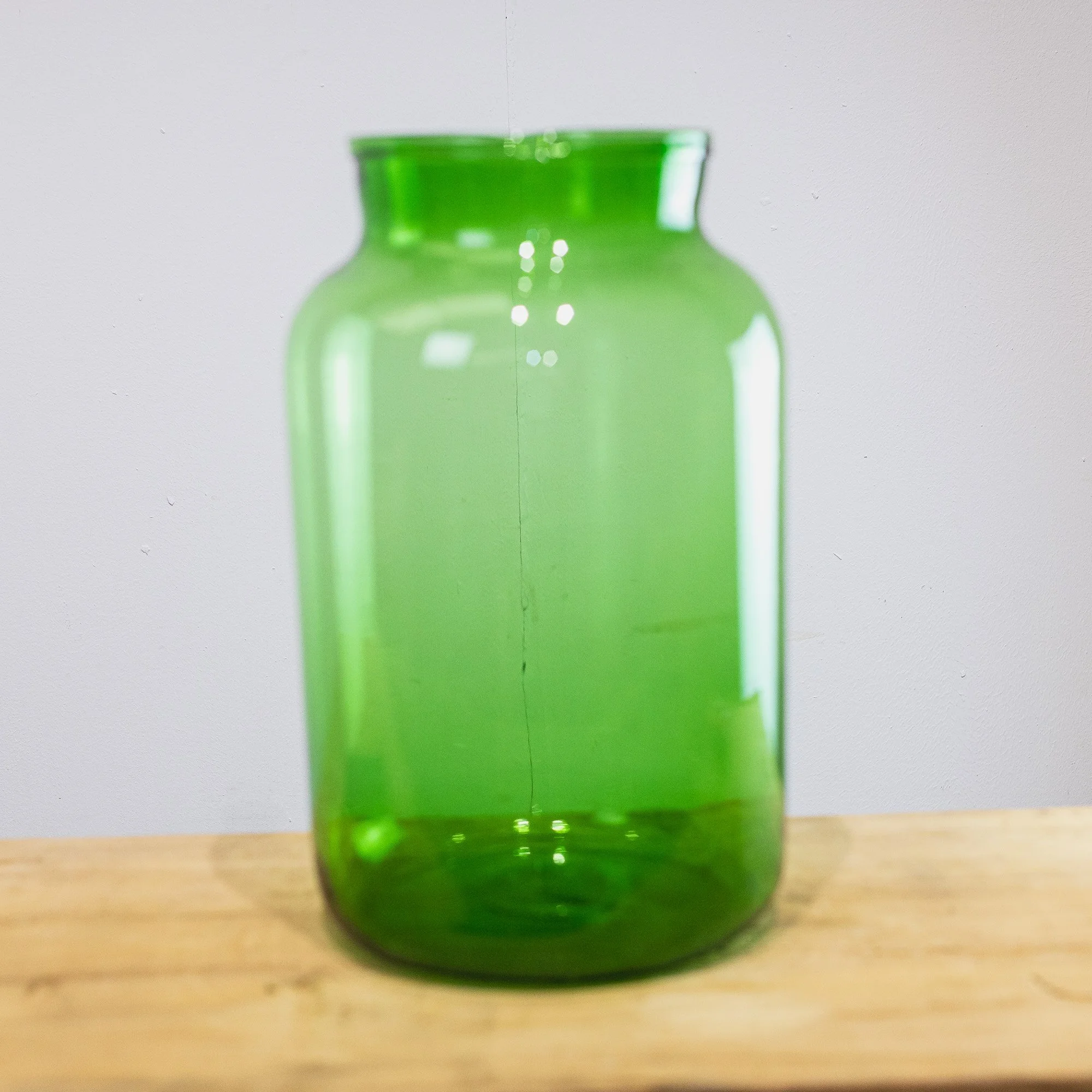 29. Large Green Tinted European Glass Vase -1.jpg