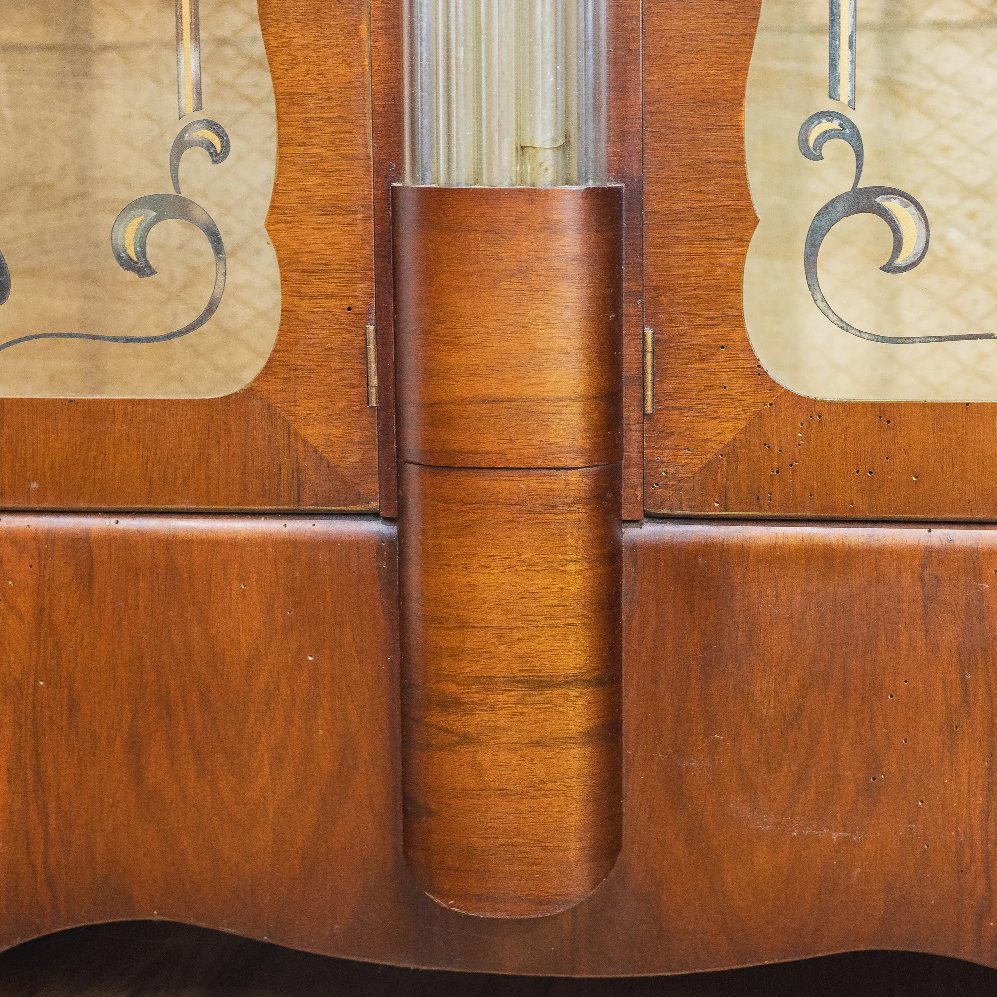 30. Art Deco Walnut Round Glass Door Display Cabinet-16.jpg