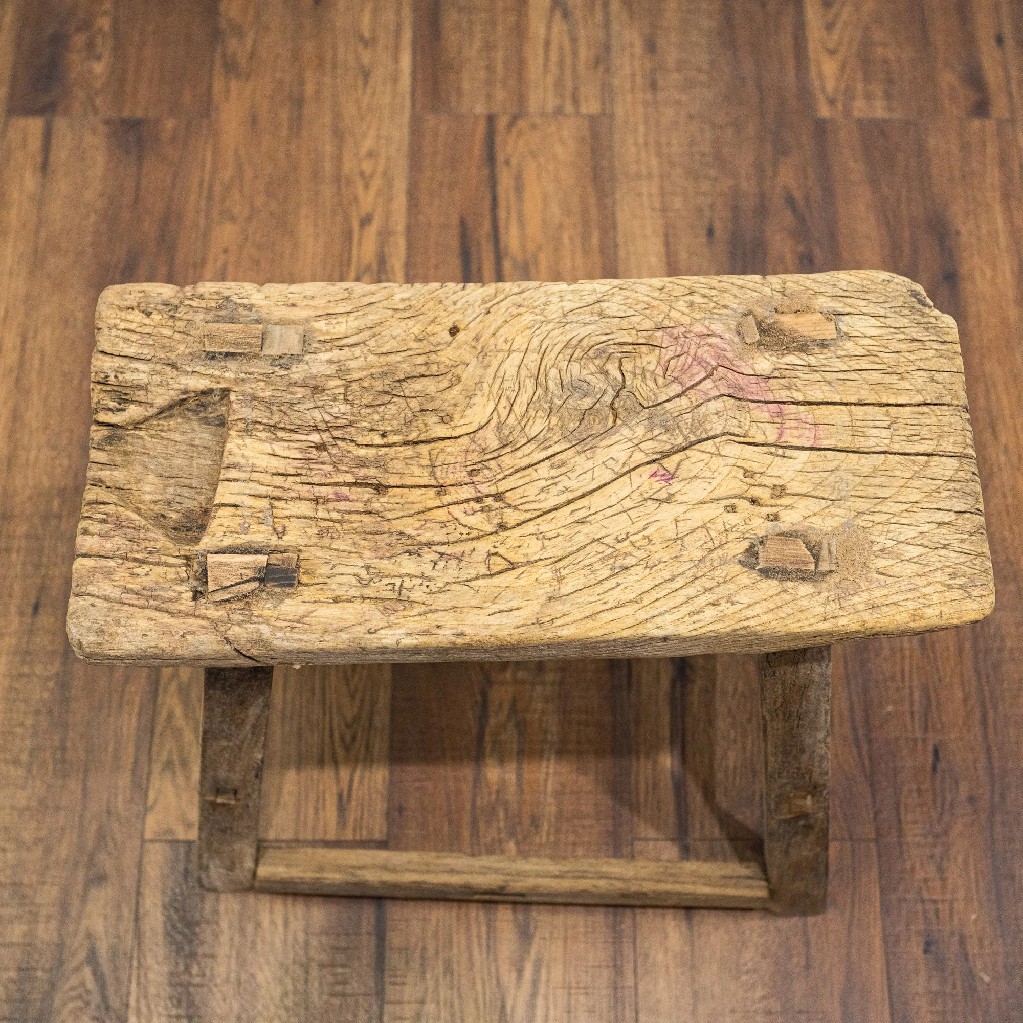 Rustic Reclaimed Elm Stool