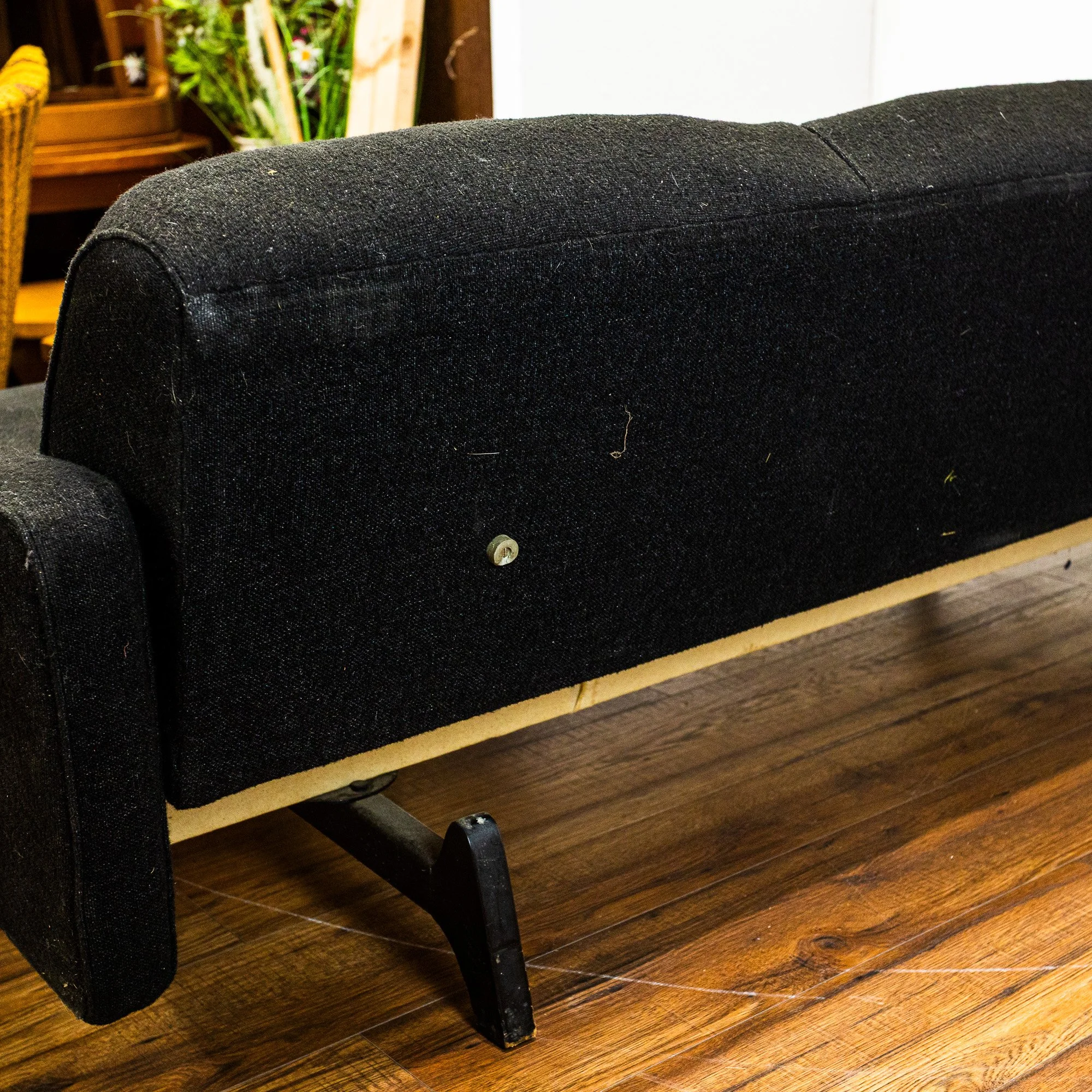 Mid Century Black Fold-Down 3-Seater Sofa Bed