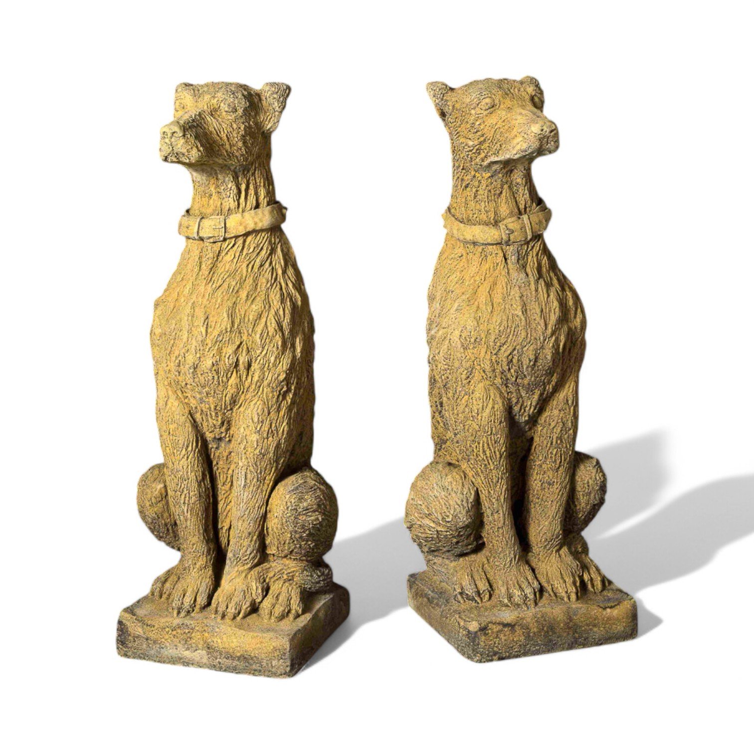 Pair of Deer Hounds on Plinth Bases