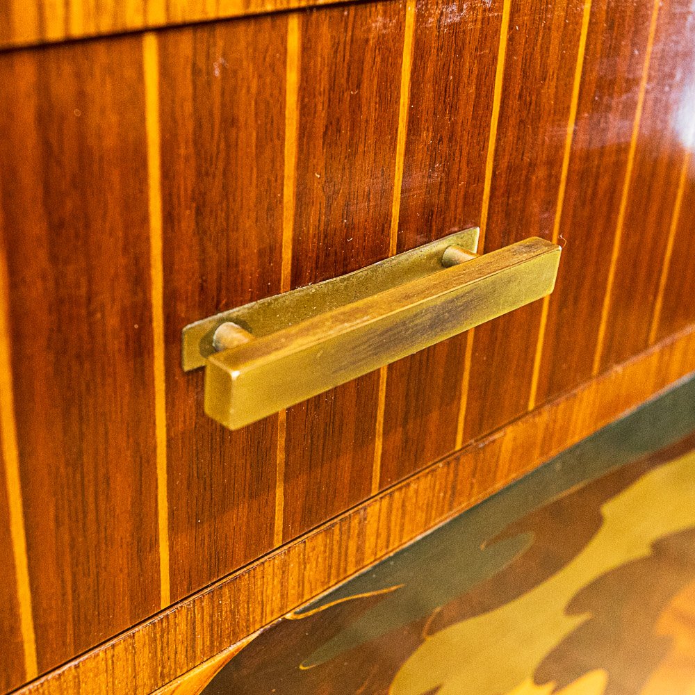 Art Deco Walnut Marquetry Media Cabinet