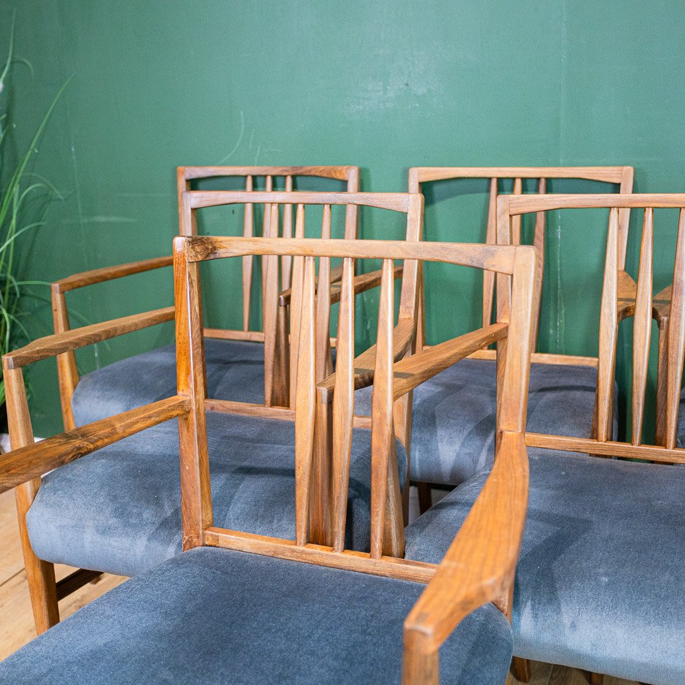 Alfred Cox Walnut Dining Table & 6 Elbow Chairs