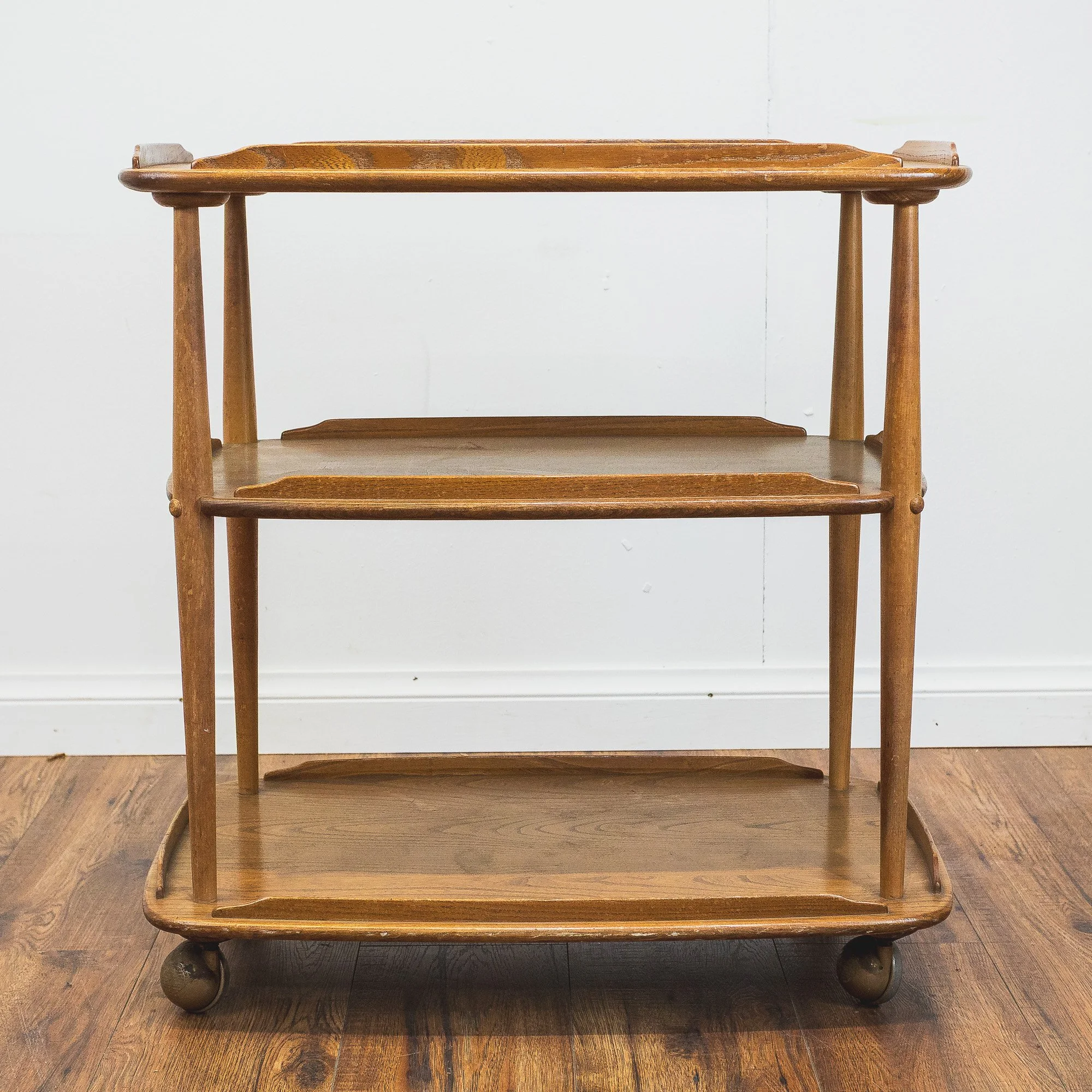 3 - Ercol Windsor Elm Model 458 3 Tier Tea Trolley -1.jpg
