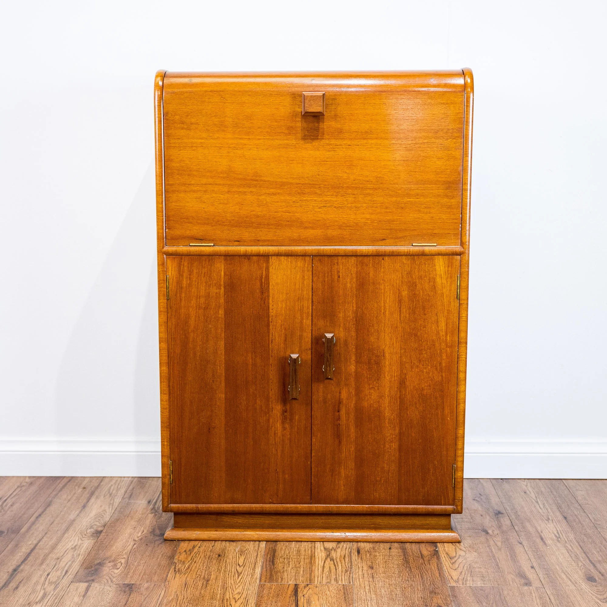 Art Deco Walnut Cantilever Cocktail Cabinet