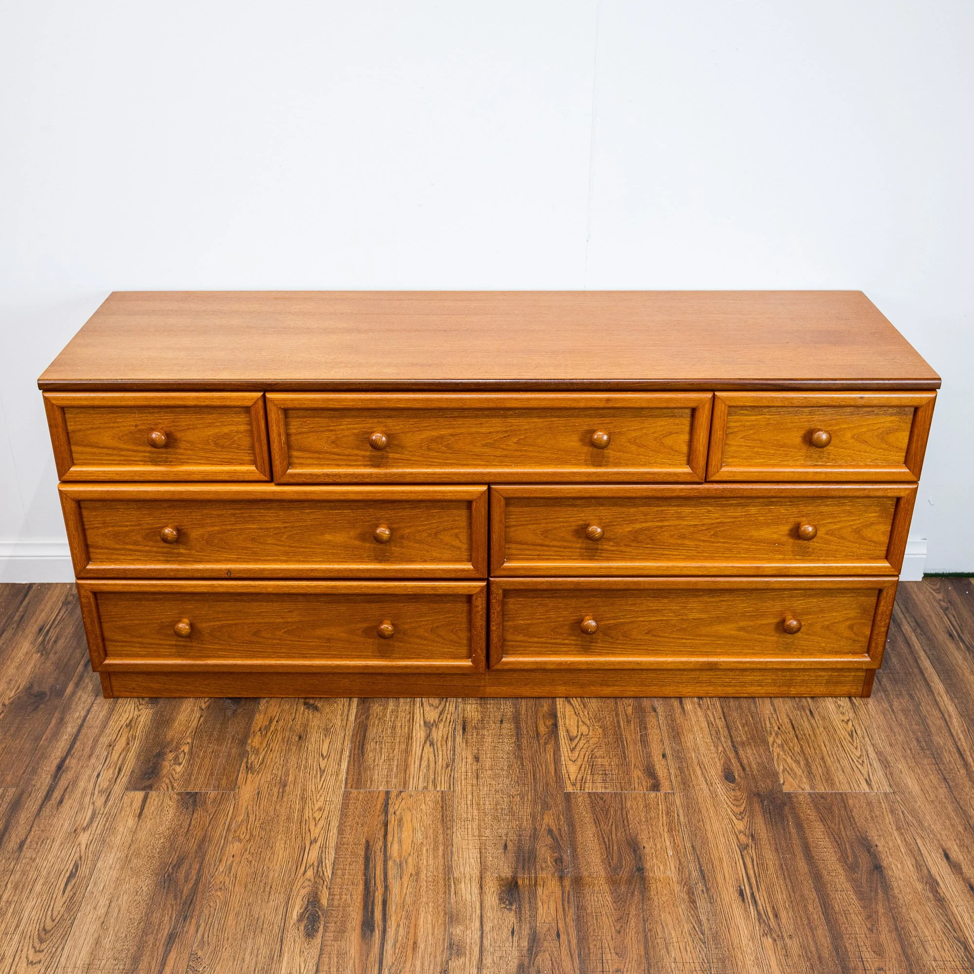 G Plan Albany Teak Wide Chest of 7 Drawers by Leslie Dandy