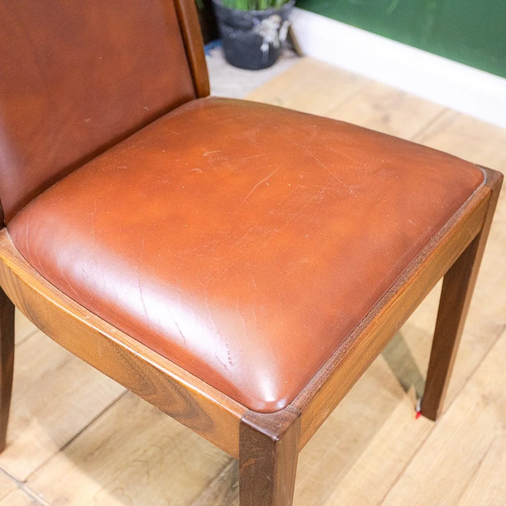 G Plan Fresco 4x Brown Vinyl Dining Chairs