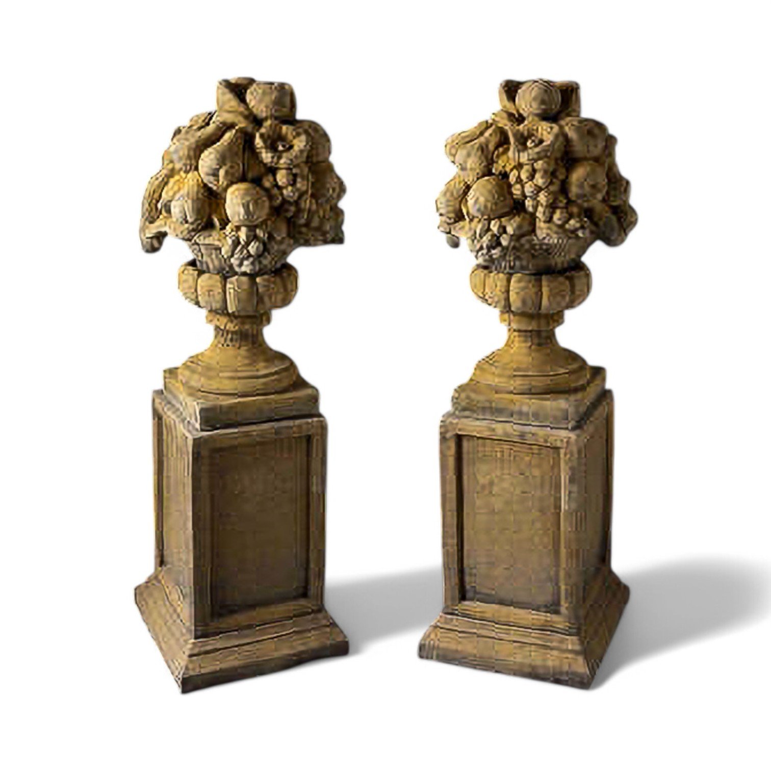 Pair of English Stone Fruit Piers