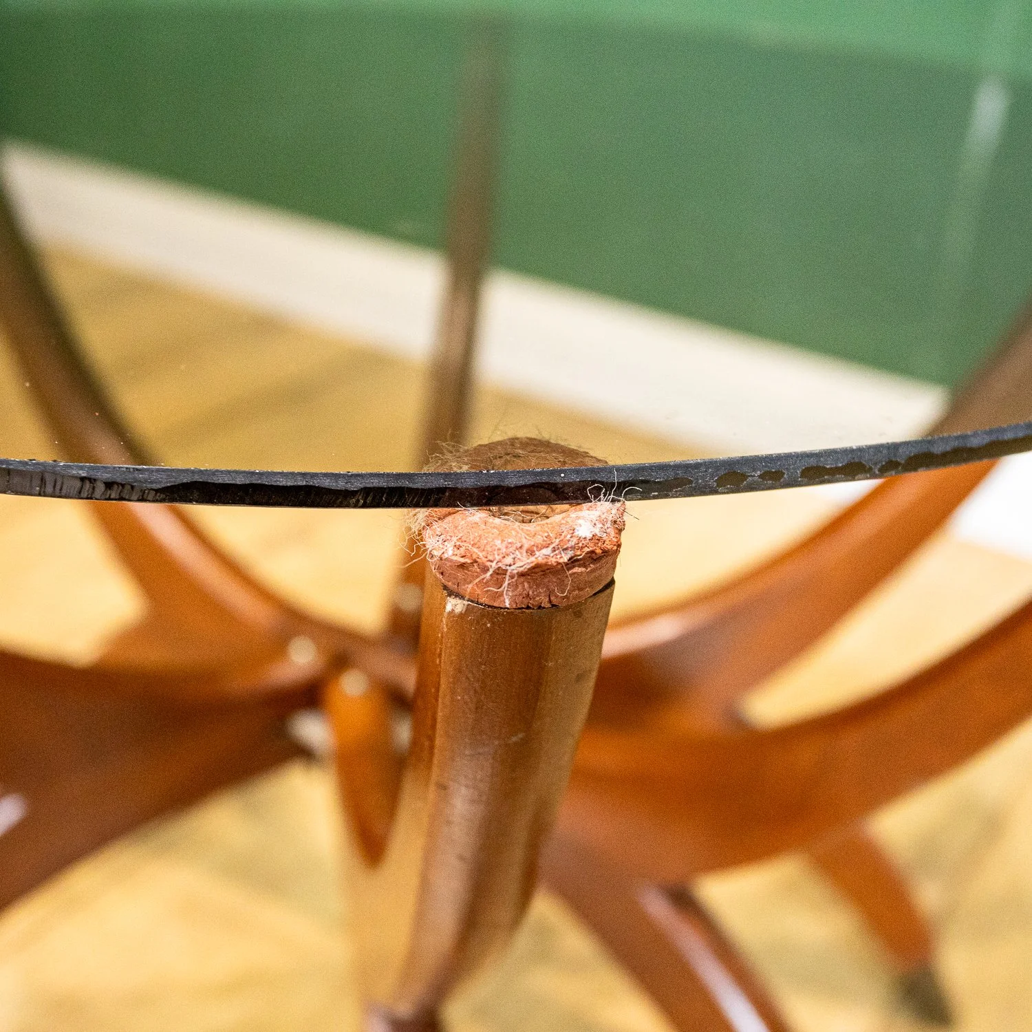 Vintage Teak and Smoked Glass Spider Coffee Table