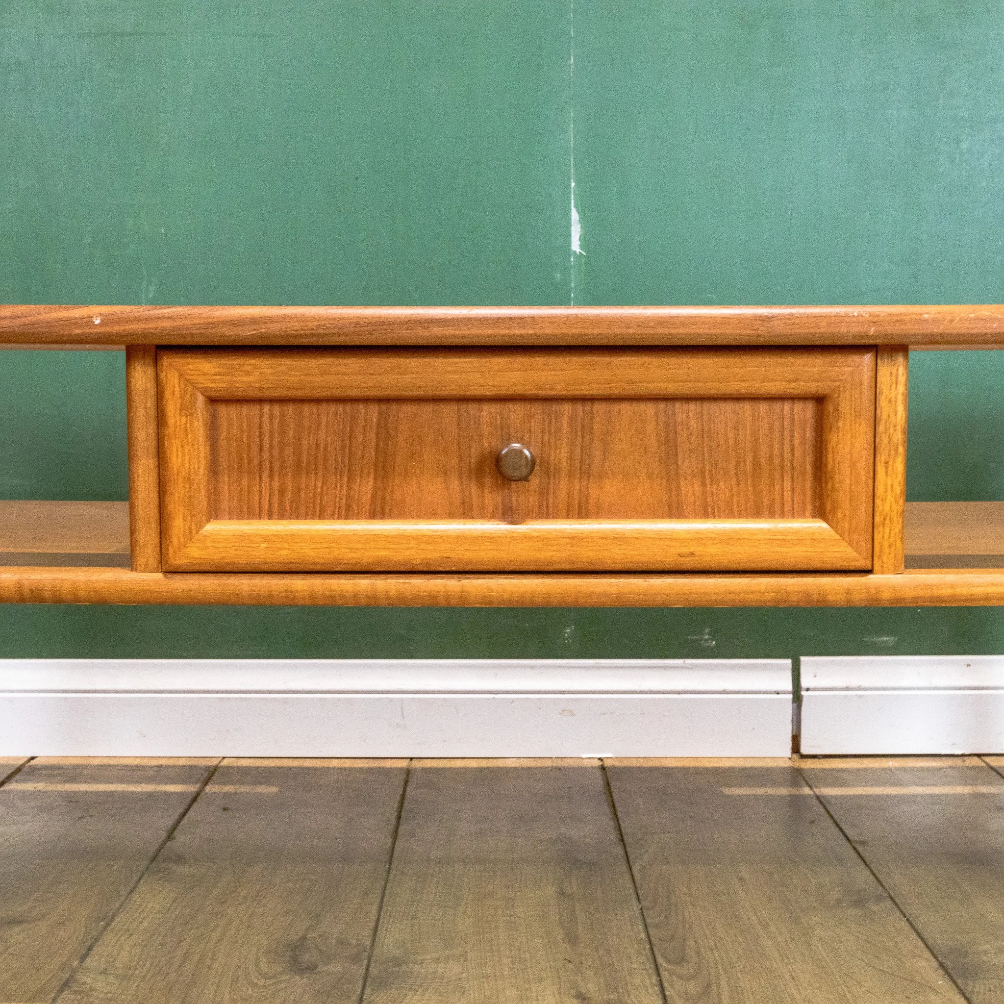 Teak Glass Top Coffee Table