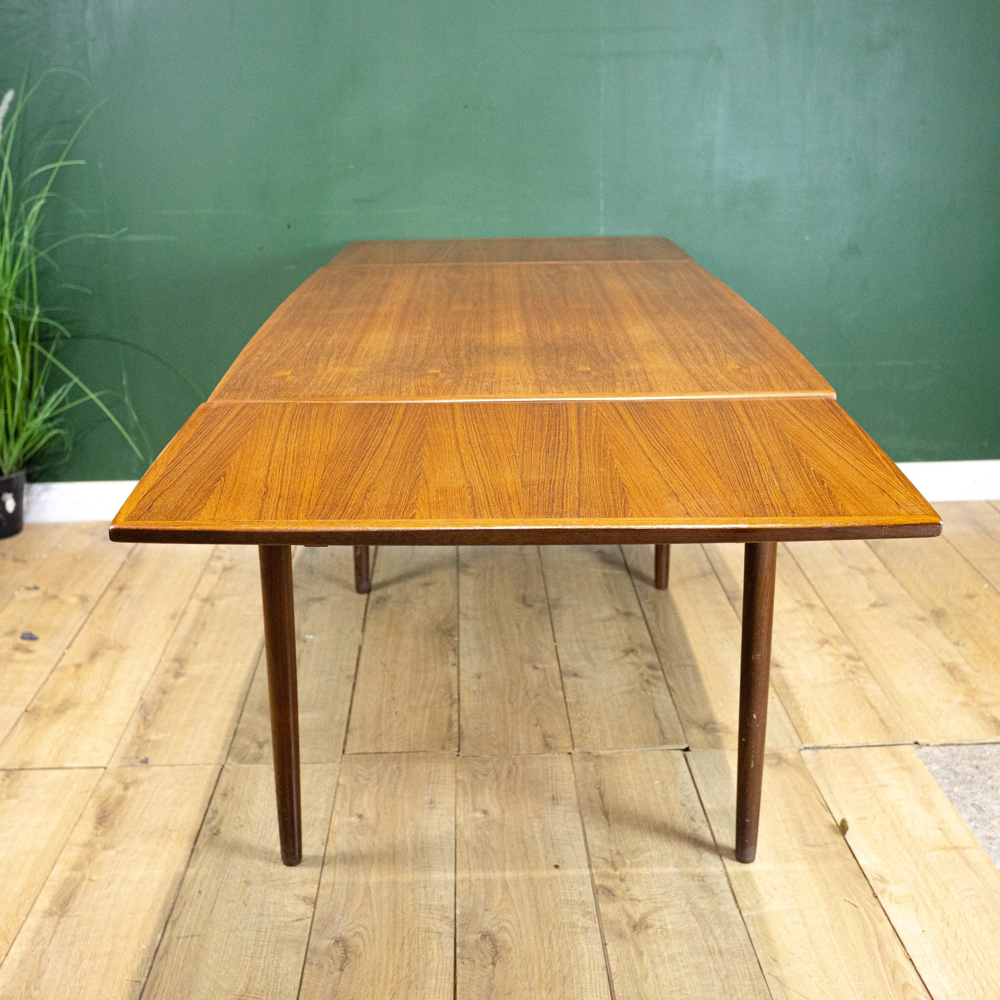 Danish Teak Draw Leaf Dining Table by Soborg Møbelfabrik