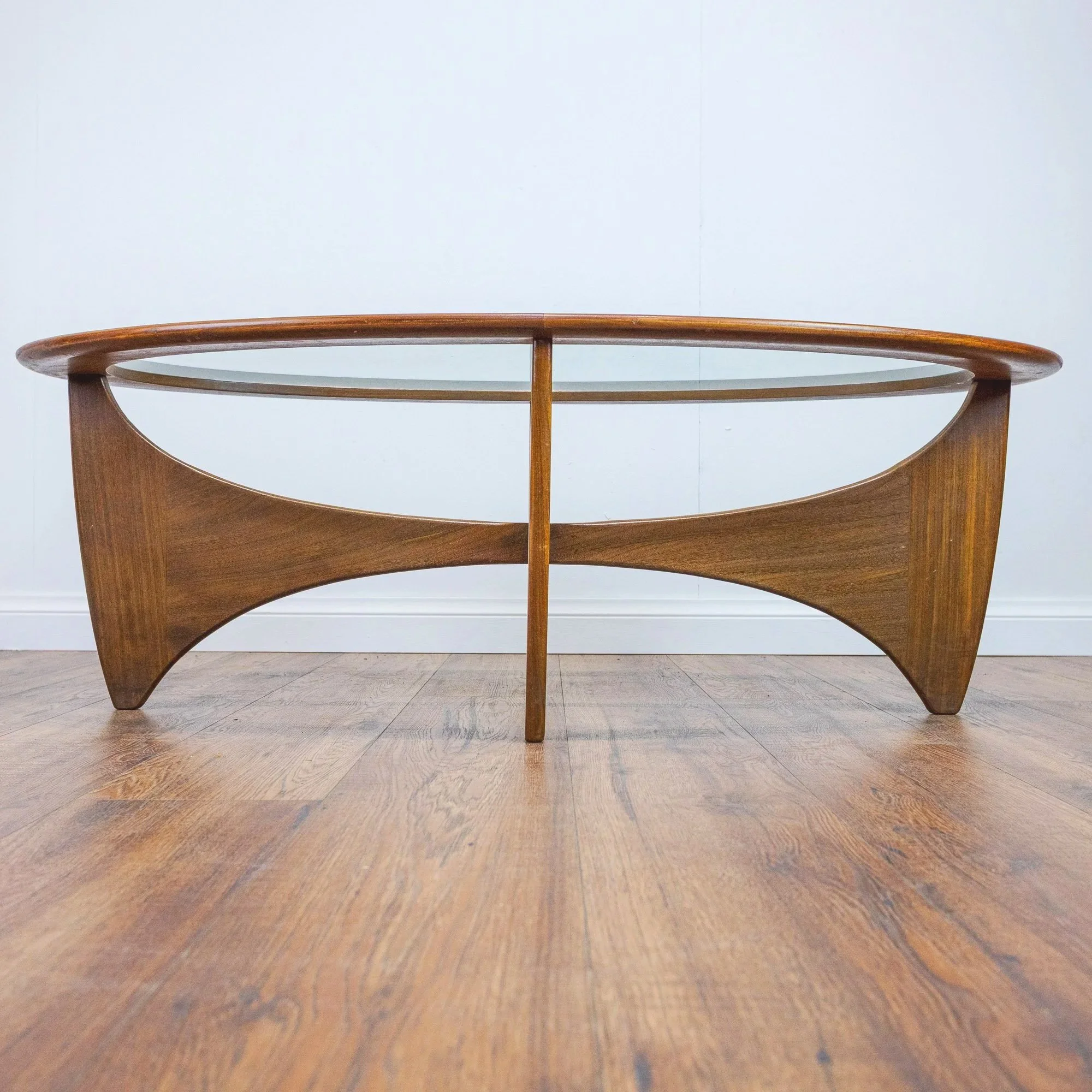 G Plan Oval Astro Glass & Teak Coffee Table
