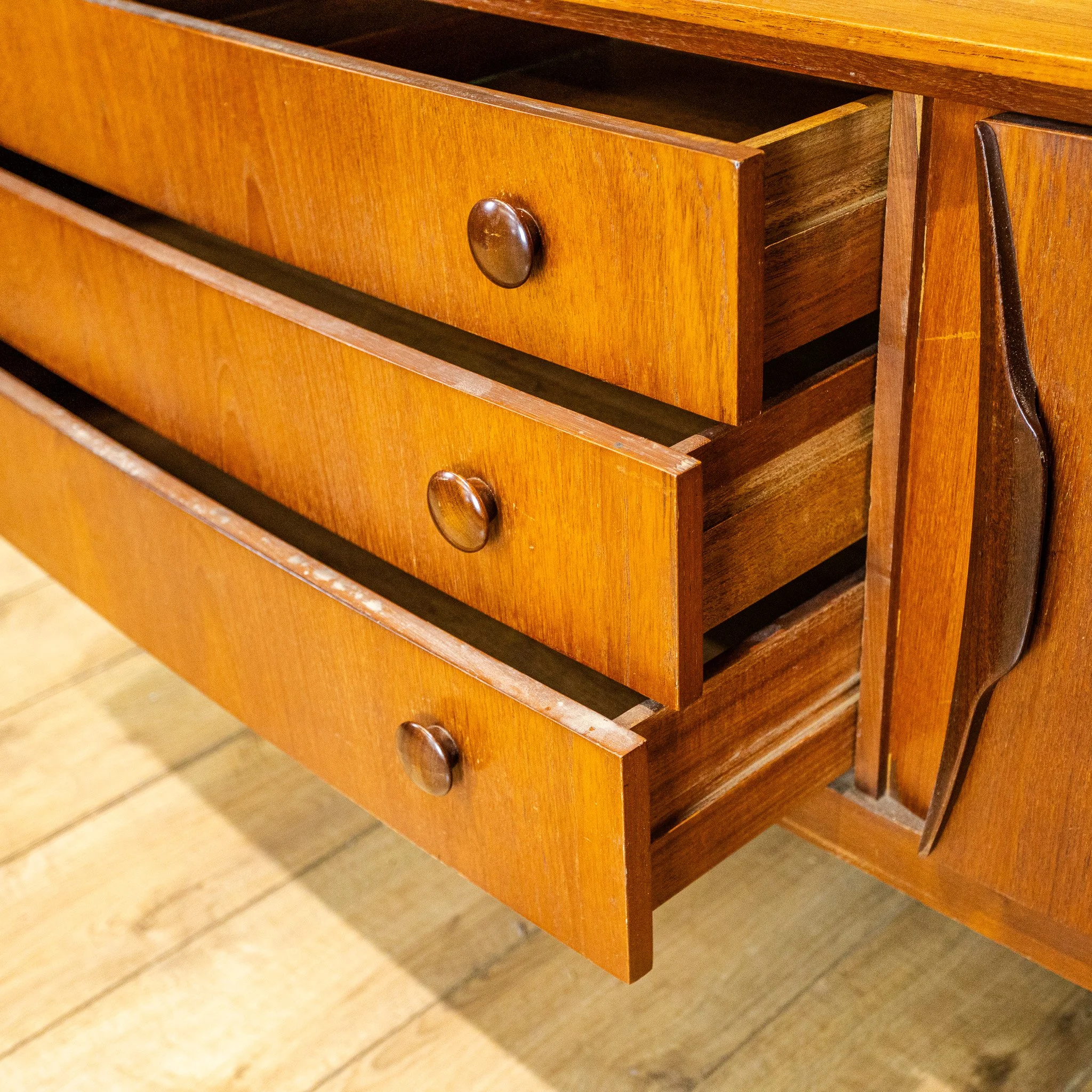 Beautility Teak 3 Drawer Sideboard