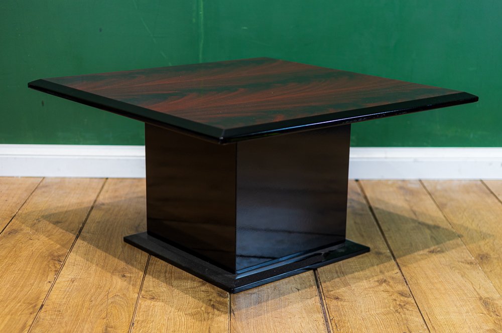 Art Deco Rosewood Ebonised Pillar Base Large Side Table