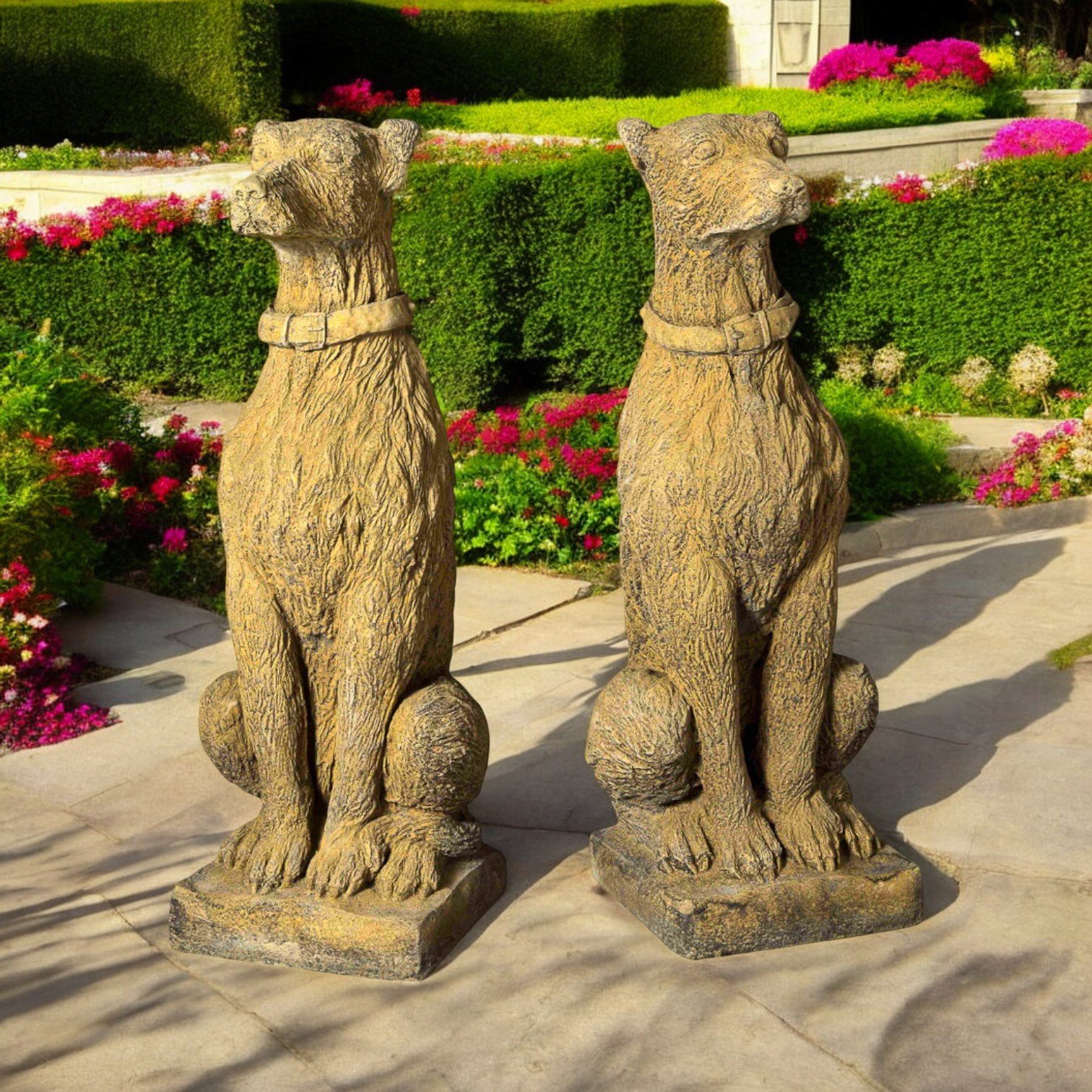 Pair of Deer Hounds on Plinth Bases