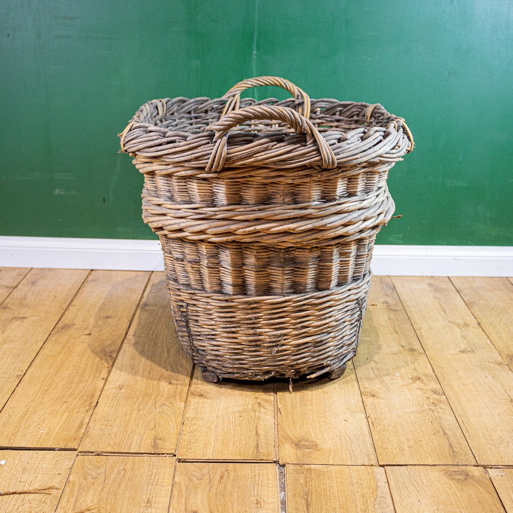 Antique French Champagne Grape Harvest Wicker Basket